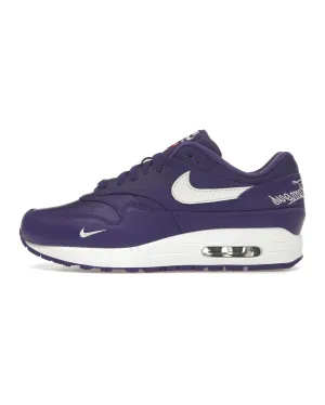 Nike Air Max 1 '87 SP Supreme Varsity Purple running on flat terrain shoes