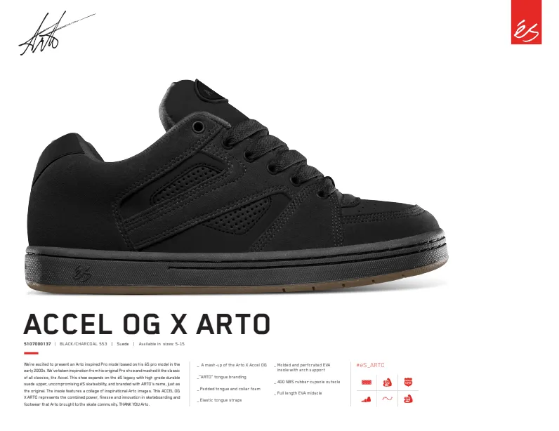 s Arto x Accel OG Shoe - Black/Charcoal Statement