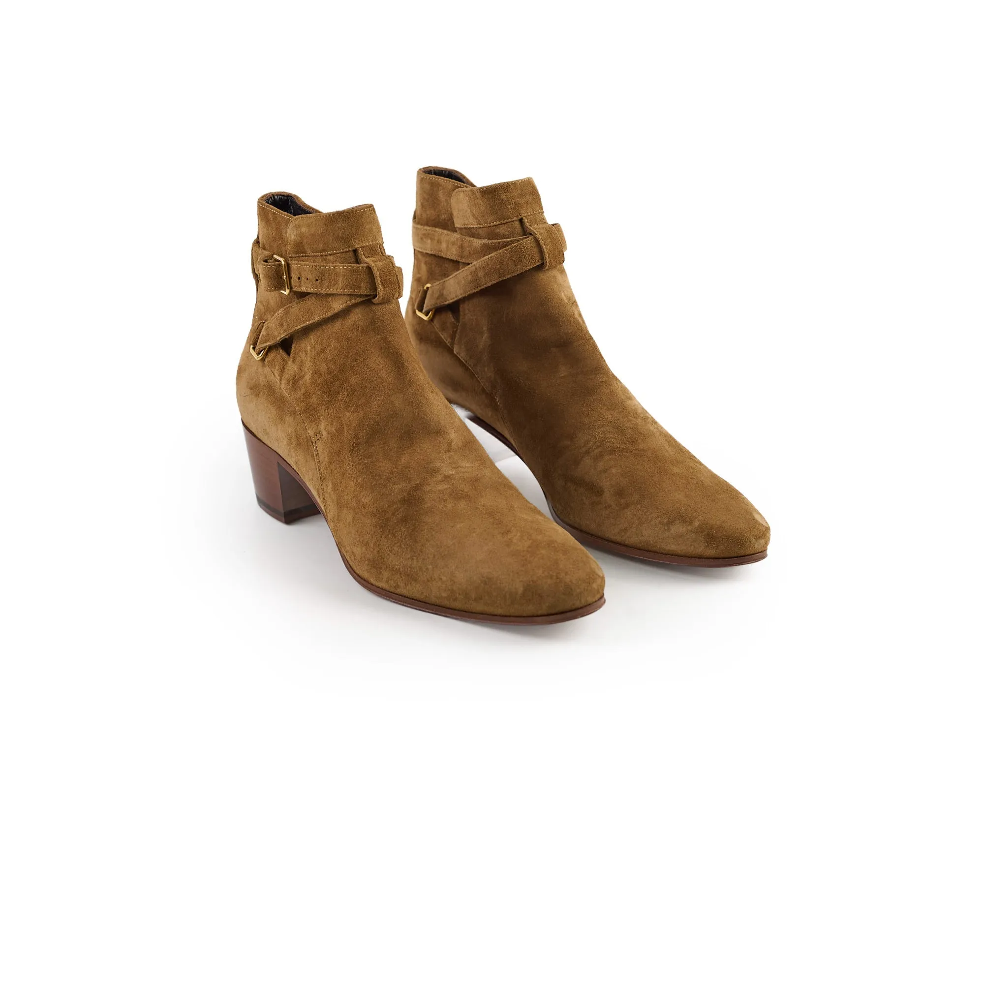 Saint Laurent Brown Suede Ankle Boots Size 39.5 Multi Surface