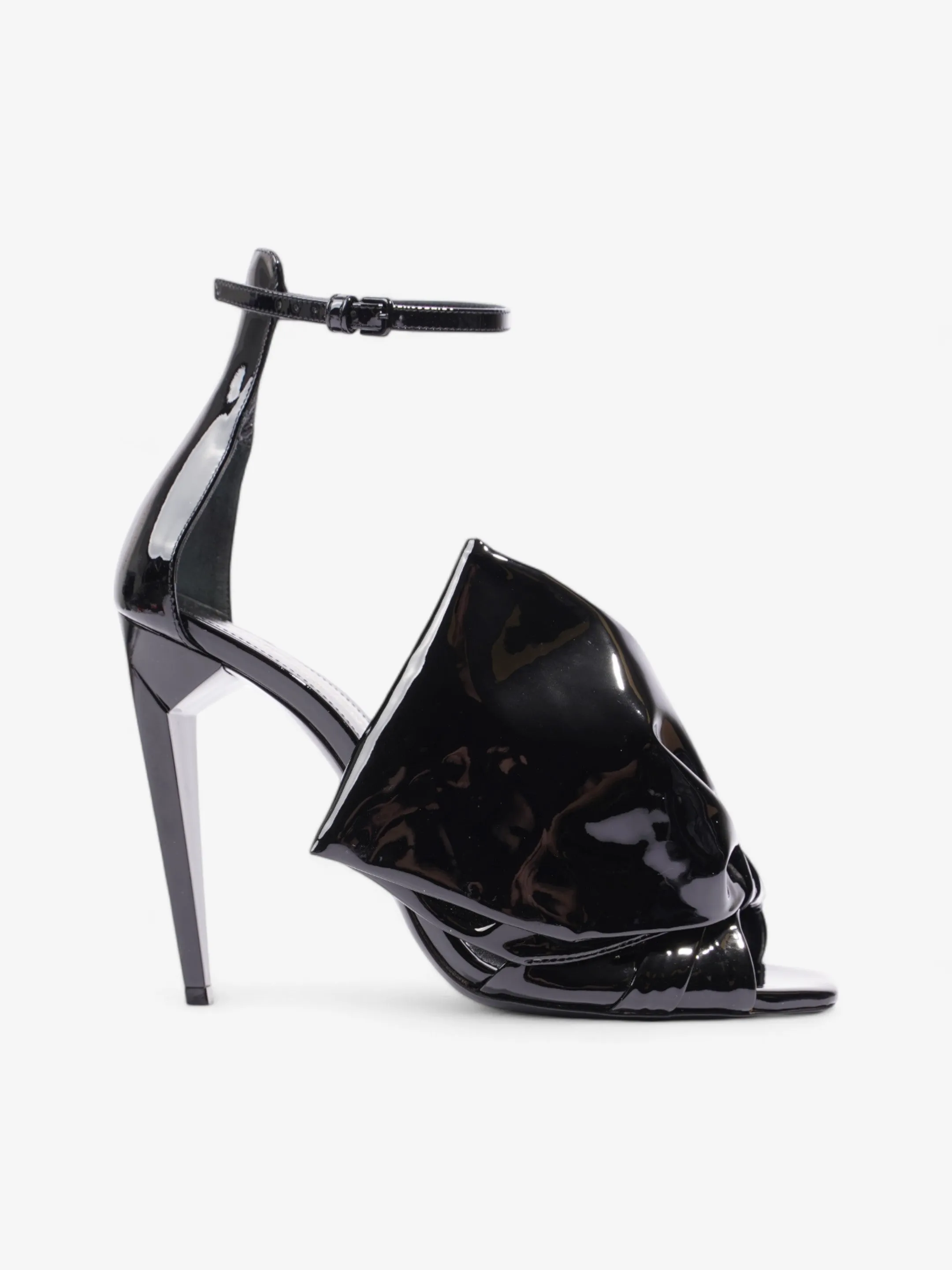 Saint Laurent Freja Bow Heels 110 Black Patent Leather EU 38 UK 5 Performance