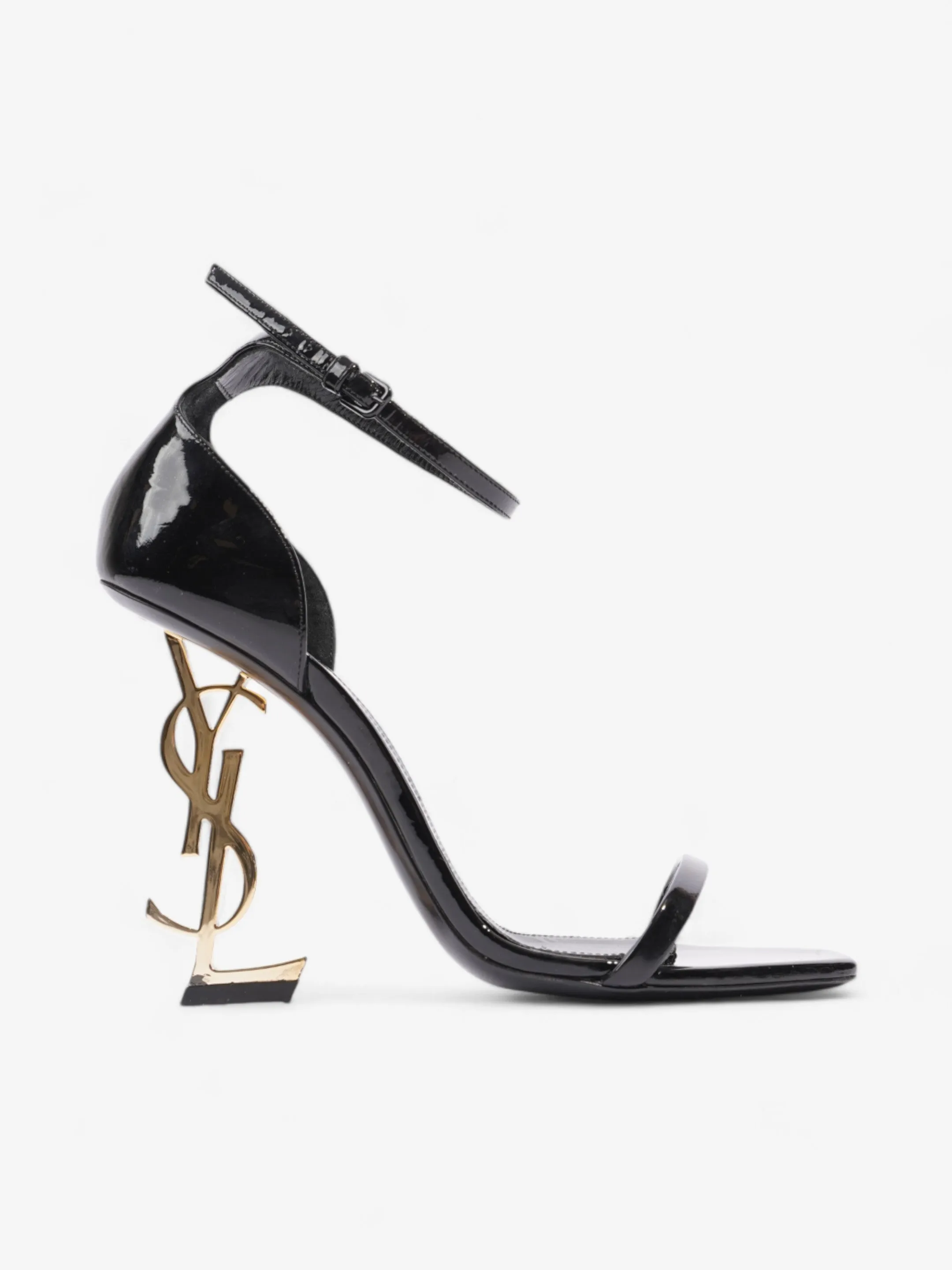 Saint Laurent Opyum Heels 110 Black Patent Leather EU 37.5 UK 4.5 Flexible Heels