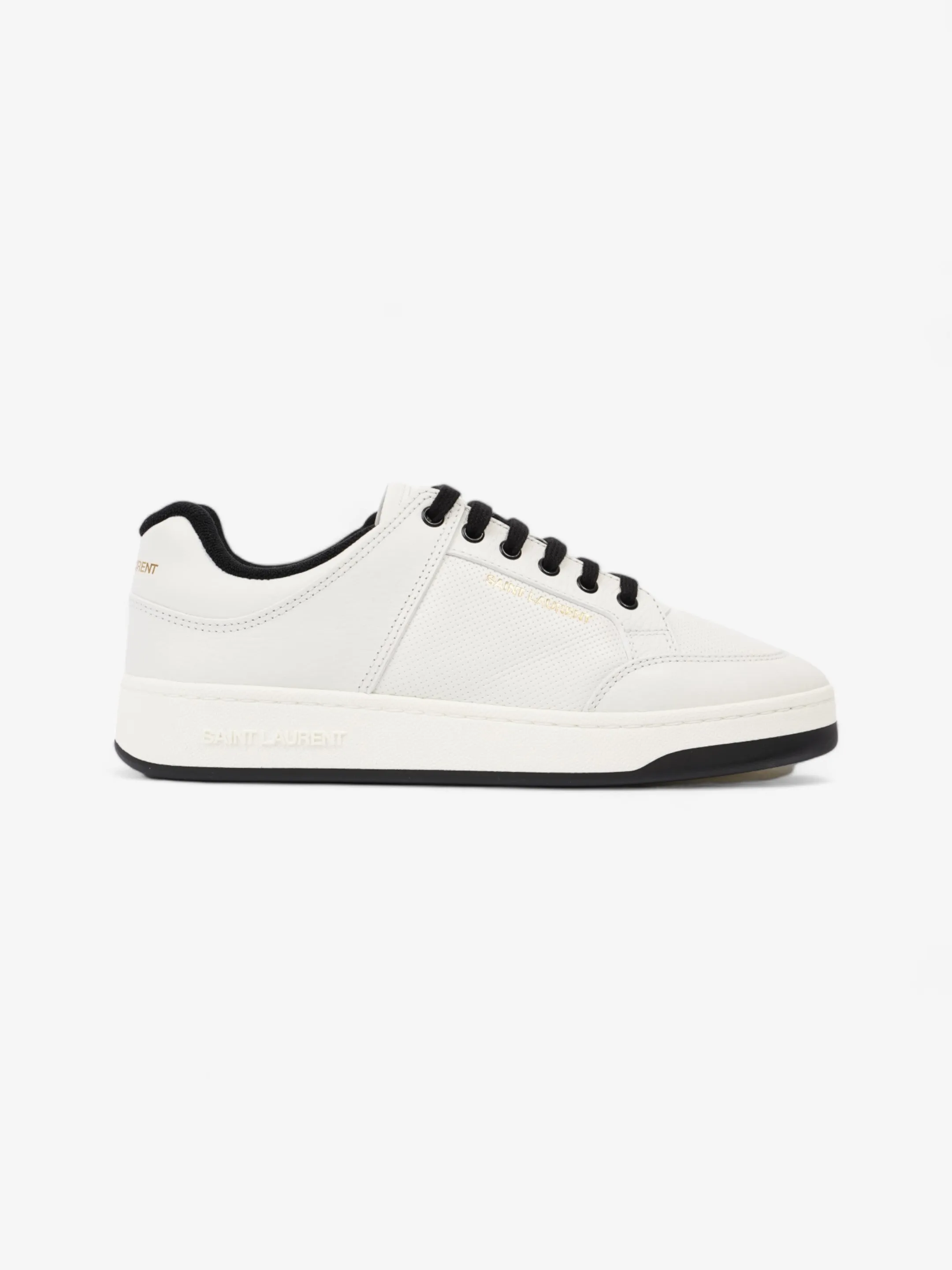 Saint Laurent SL 61/ Perforated Sneakers White / Black Leather EU 43 UK 9 Power Ride