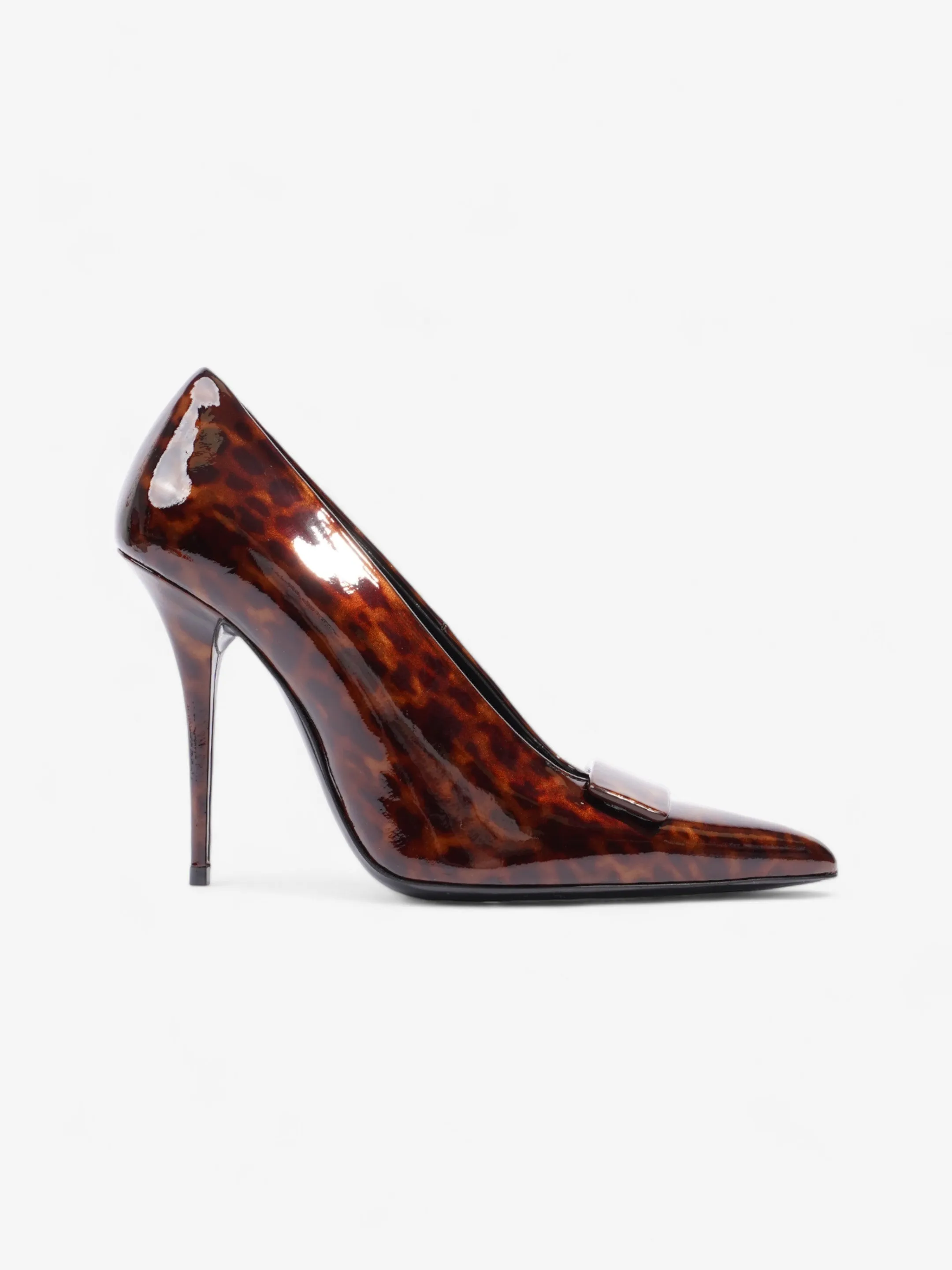 Saint Laurent Tartaruga Heels 100 Brown Patent Leather EU 36 UK 3 Premium Heels
