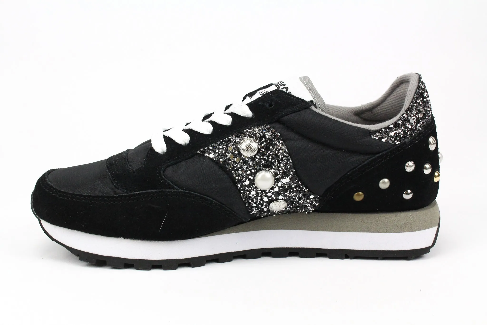 Saucony Jazz Black Silver Glitter & Borchie/Perle Light Step Move