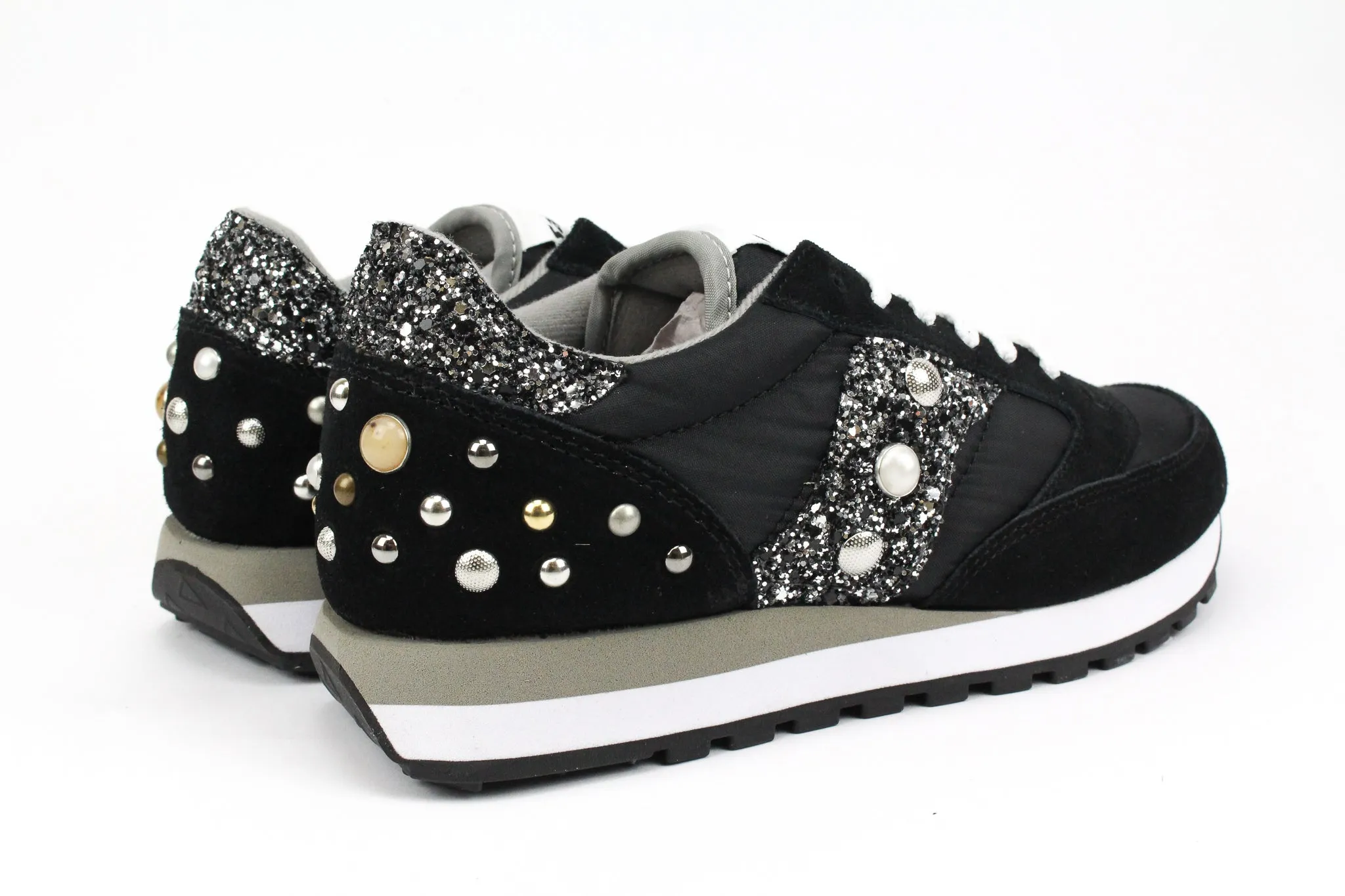 Saucony Jazz Black Silver Glitter & Borchie/Perle Light Step Move