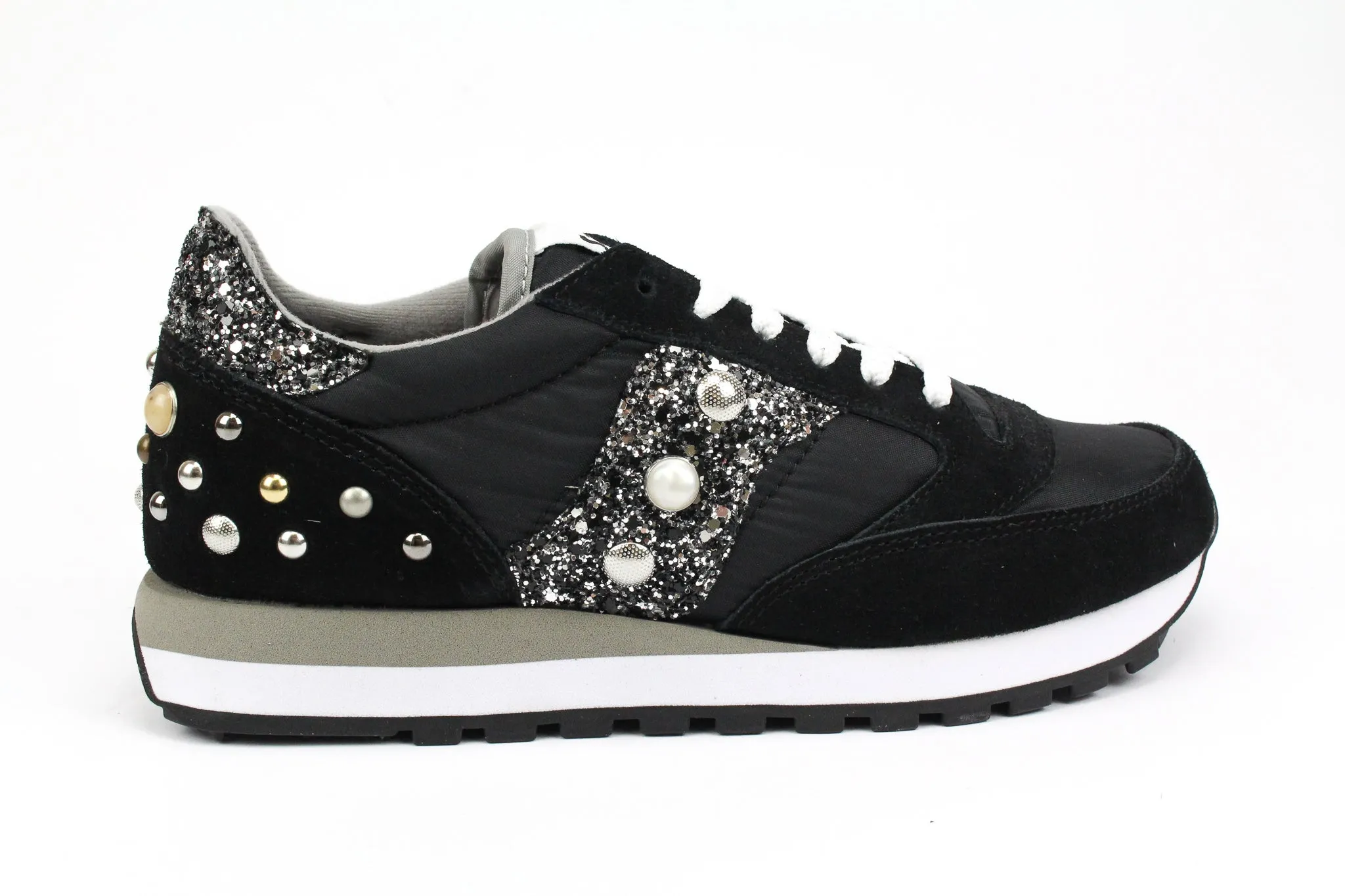 Saucony Jazz Black Silver Glitter & Borchie/Perle Light Step Move