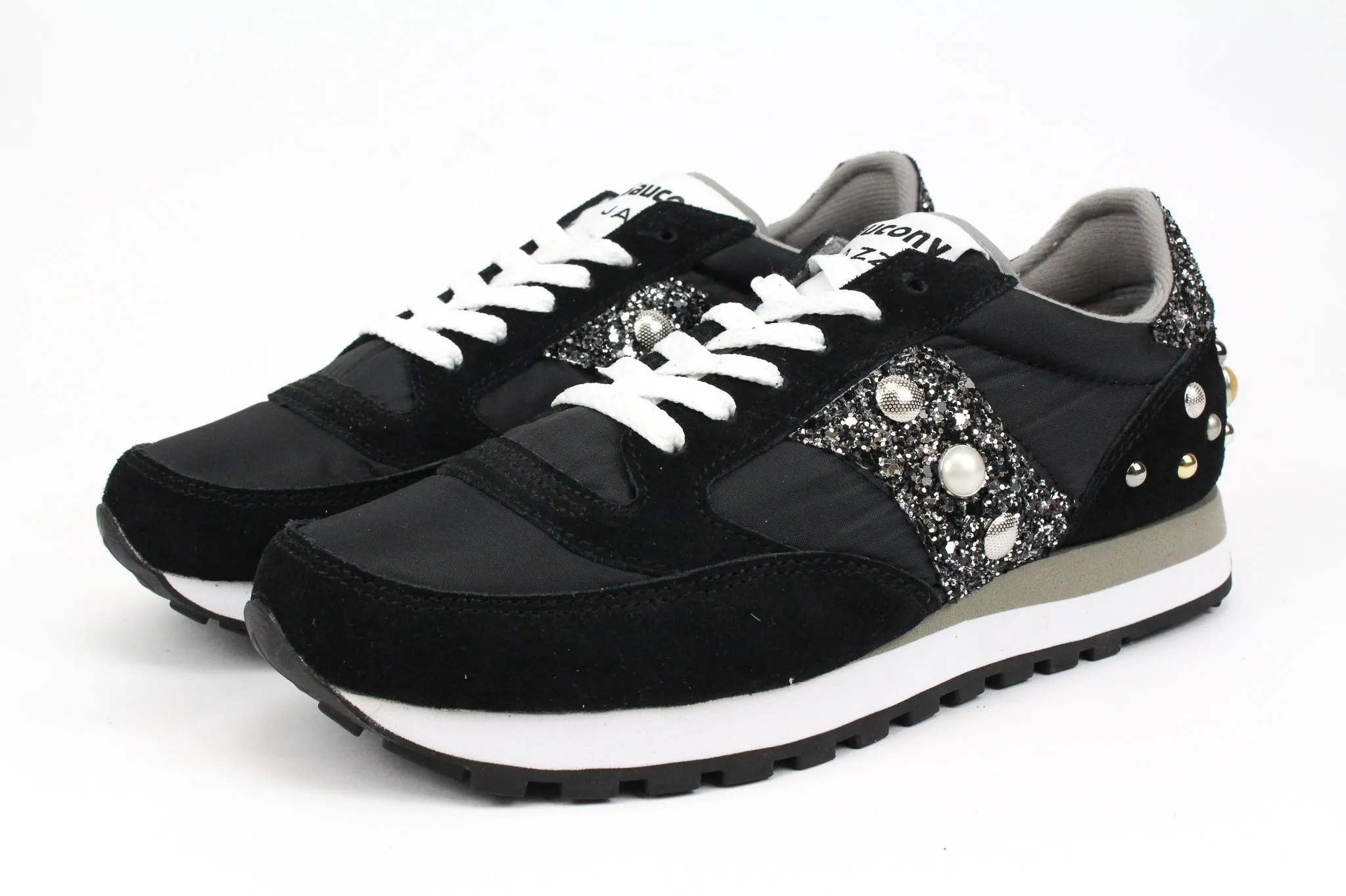 Saucony Jazz Black Silver Glitter & Borchie/Perle Light Step Move