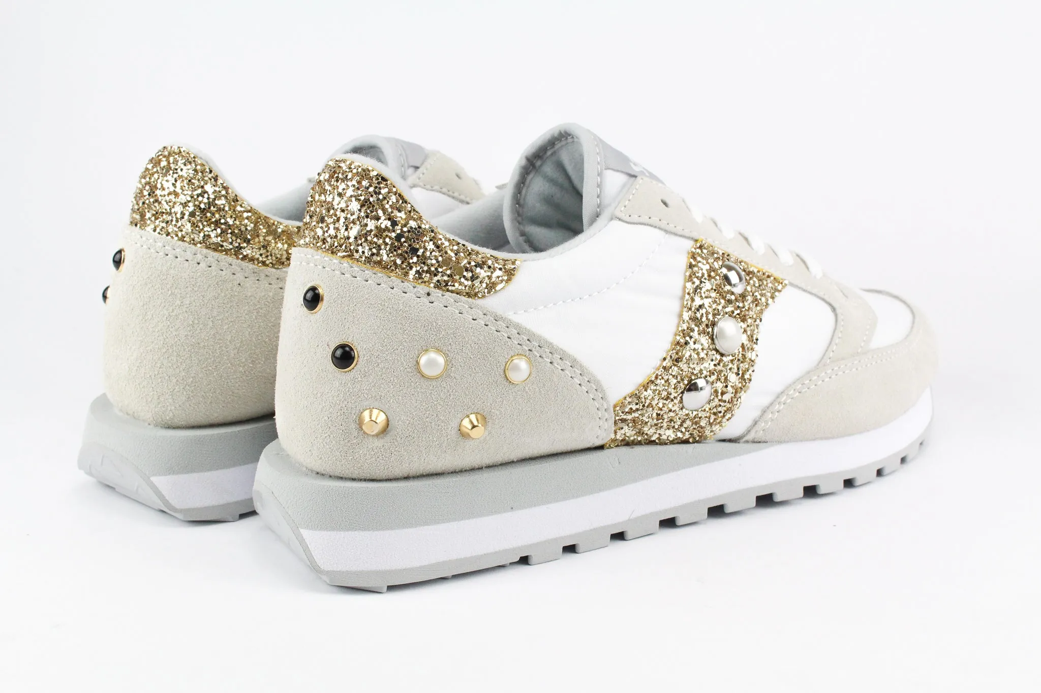 Saucony Jazz White Gold Glitter & Perle Comfy Move
