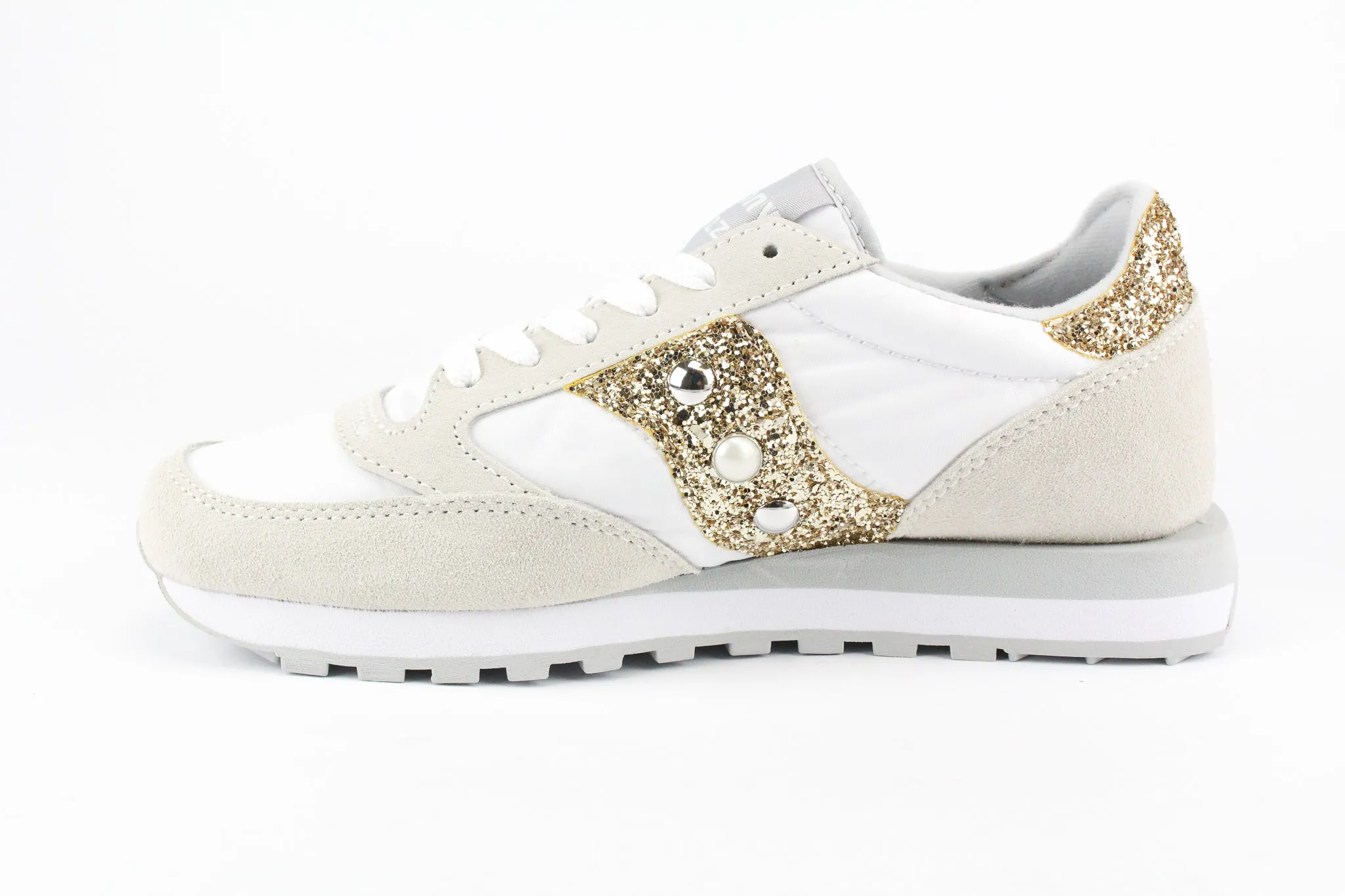 Saucony Jazz White Gold Glitter & Perle Comfy Move