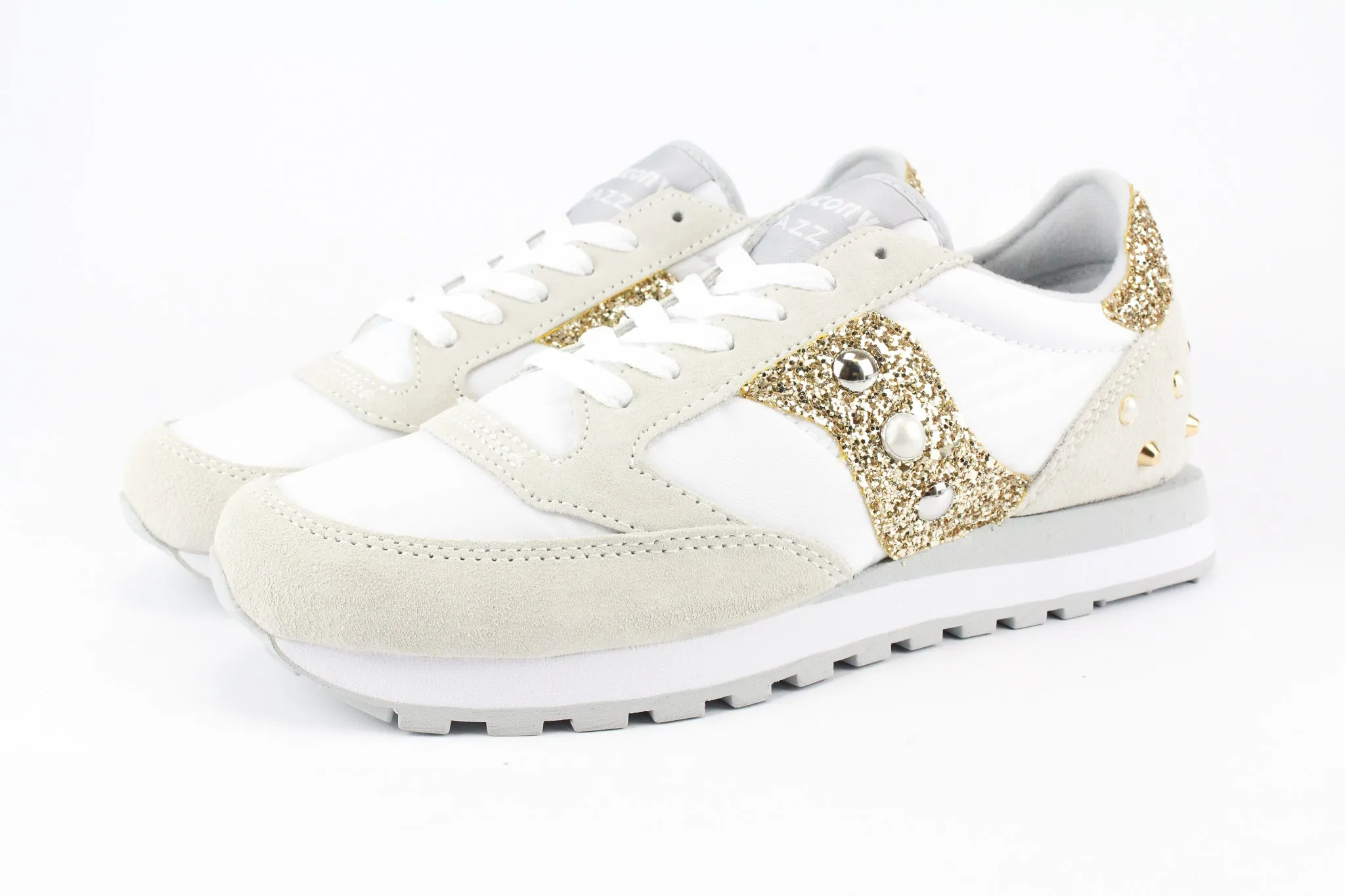Saucony Jazz White Gold Glitter & Perle Comfy Move