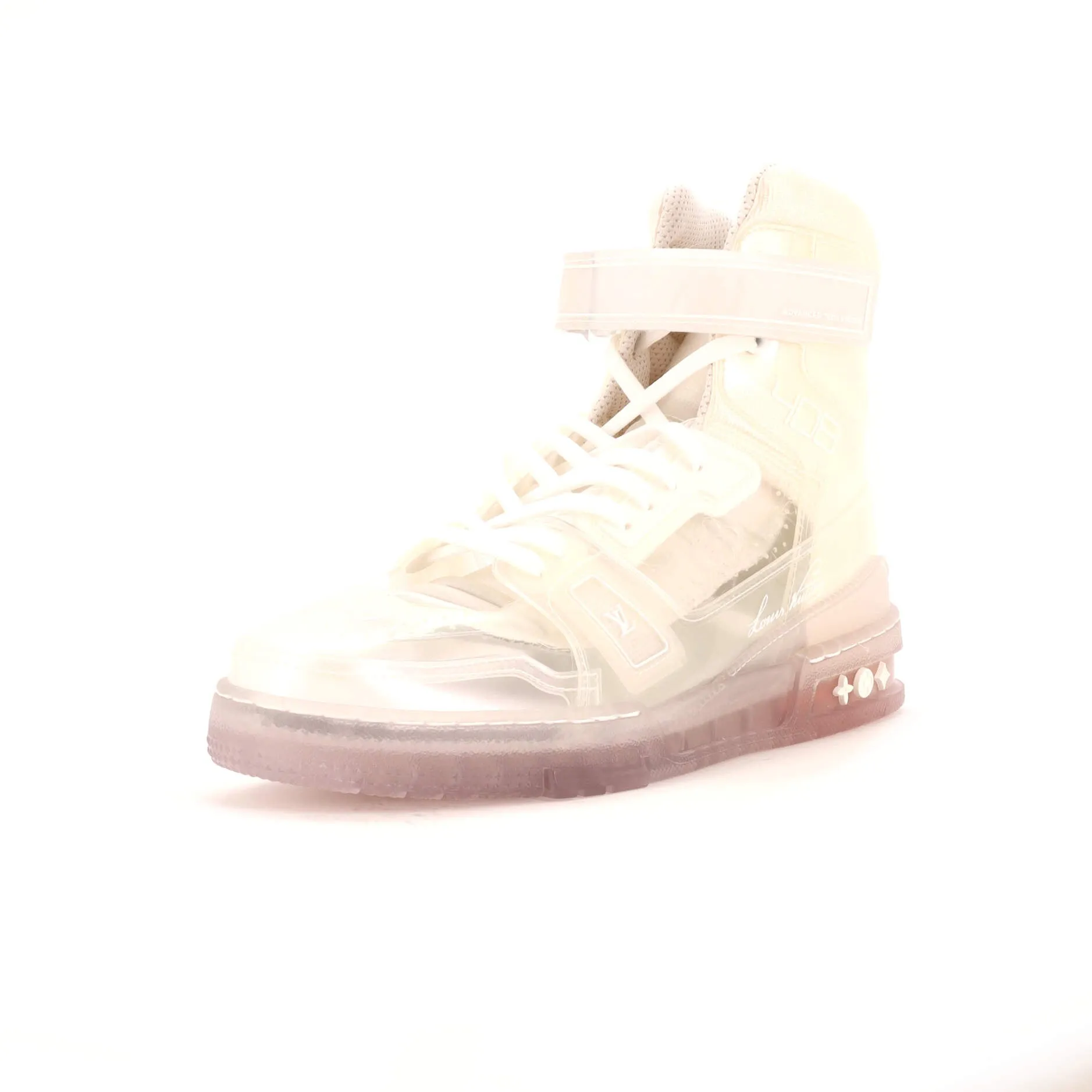 Sculpted Design Louis Vuitton Men's LV Trainer High-Top Sneakers PVC