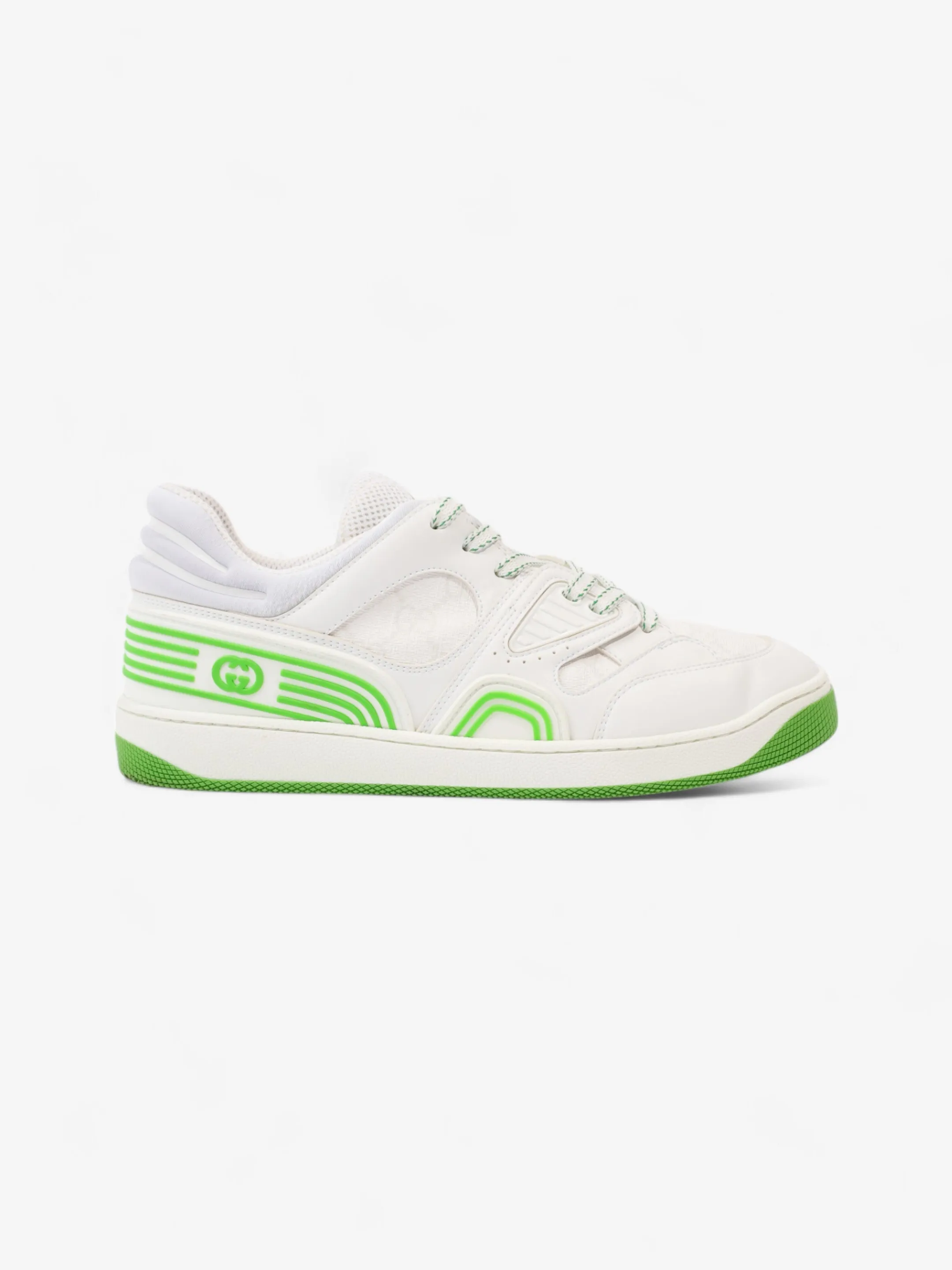Shock-absorbent Gucci Basket Sneakers White  / Green Canvas EU 38 UK 5