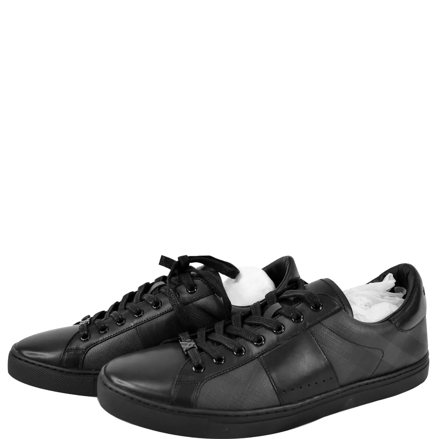 Shock-absorbent silhouette BURBERRY Ritson London Check Low Top Sneakers Black US 12