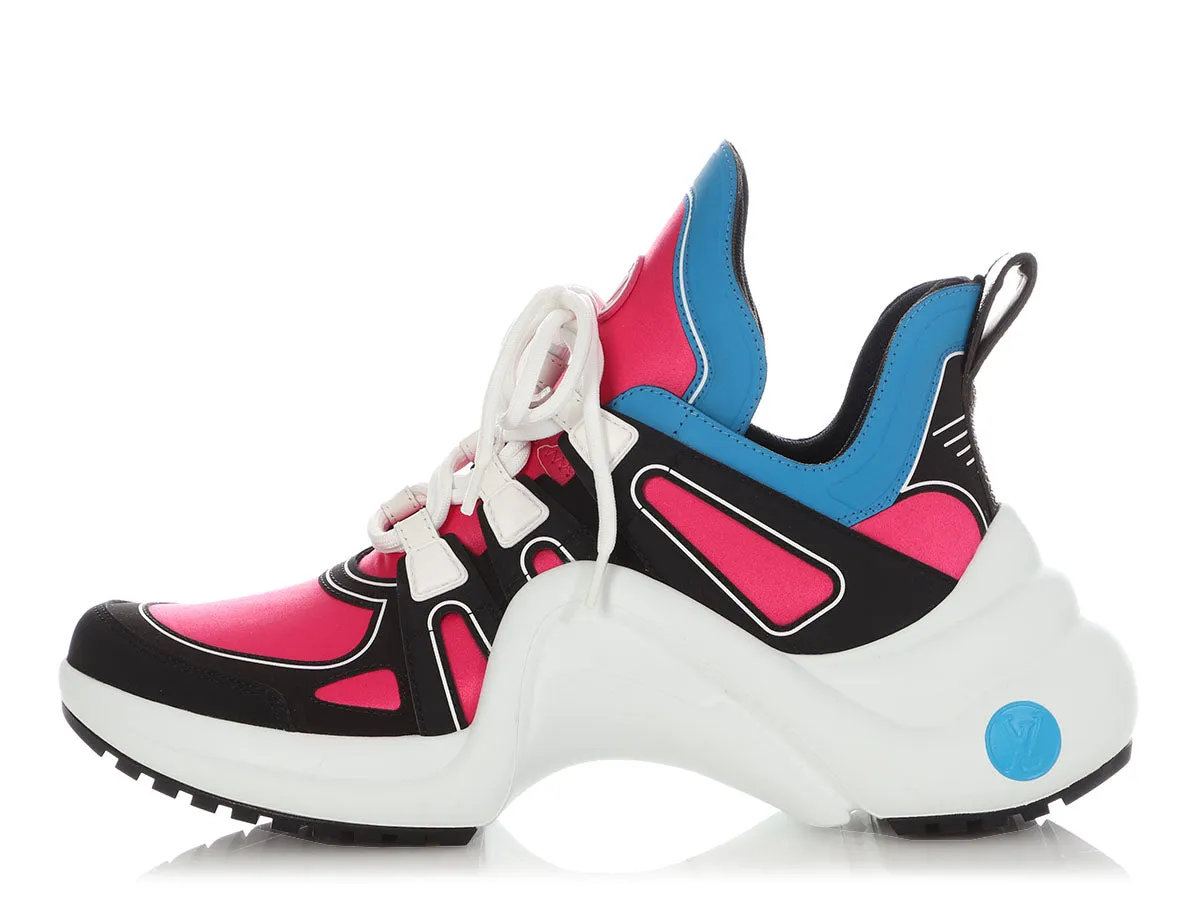 Shock Absorbing Louis Vuitton Black and Pink Archlight Sneakers