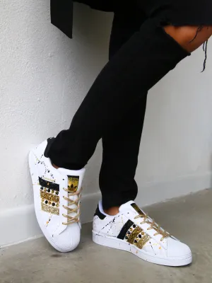 Trail Run Adidas Superstar Glitter Borchie & Vernice Oro