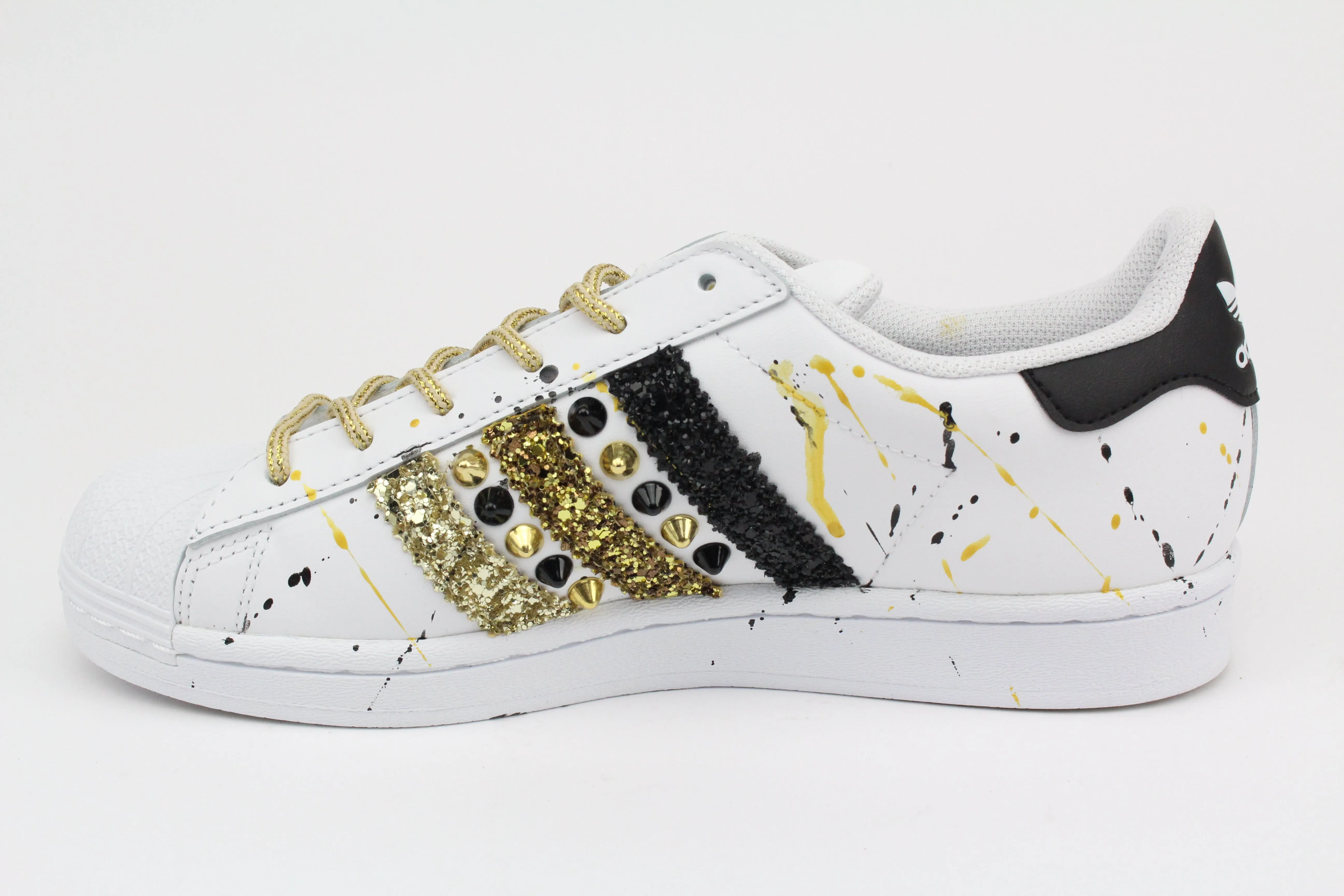 Simple Fit Adidas Superstar Glitter Borchie & Vernice Oro