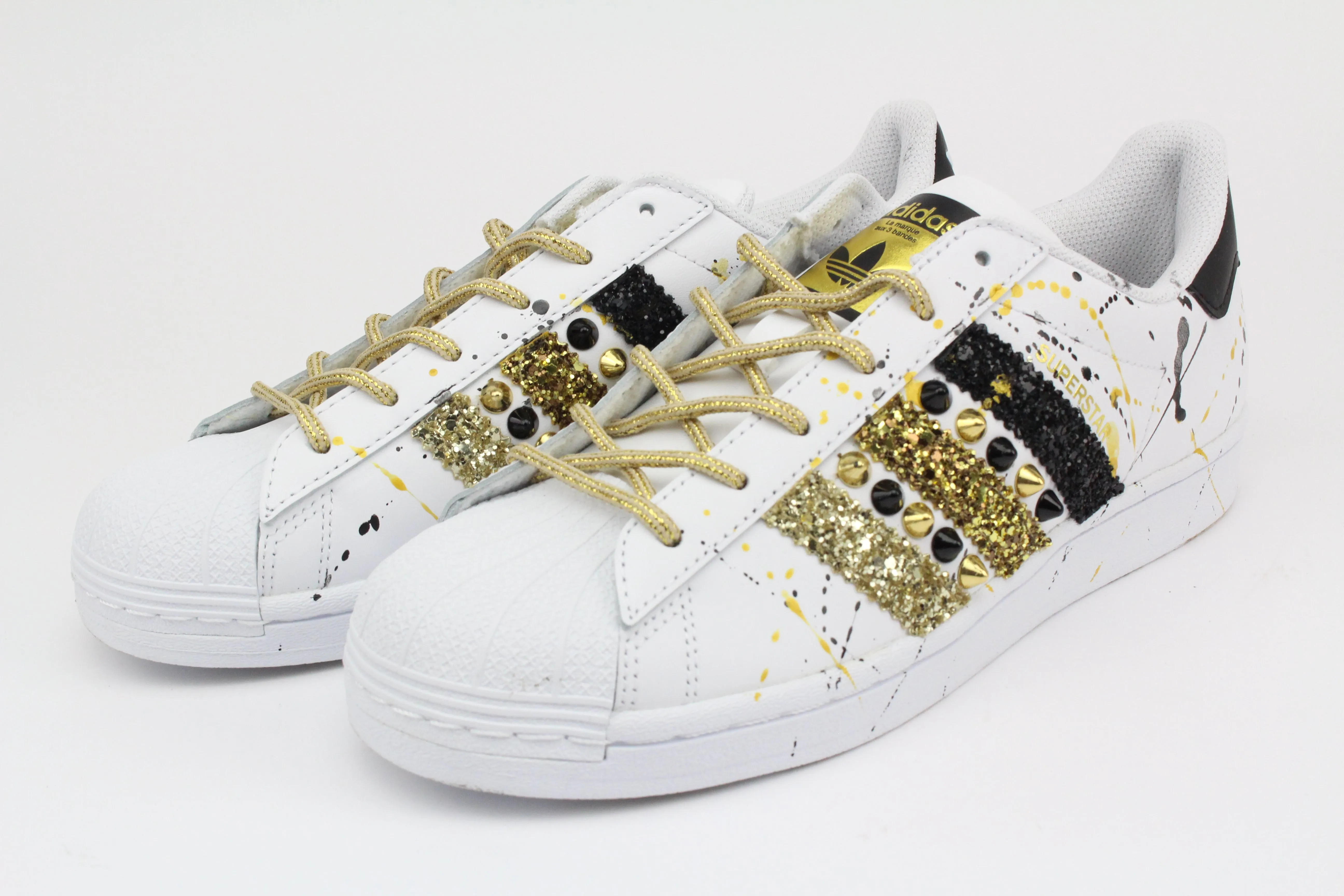 Simple Fit Adidas Superstar Glitter Borchie & Vernice Oro
