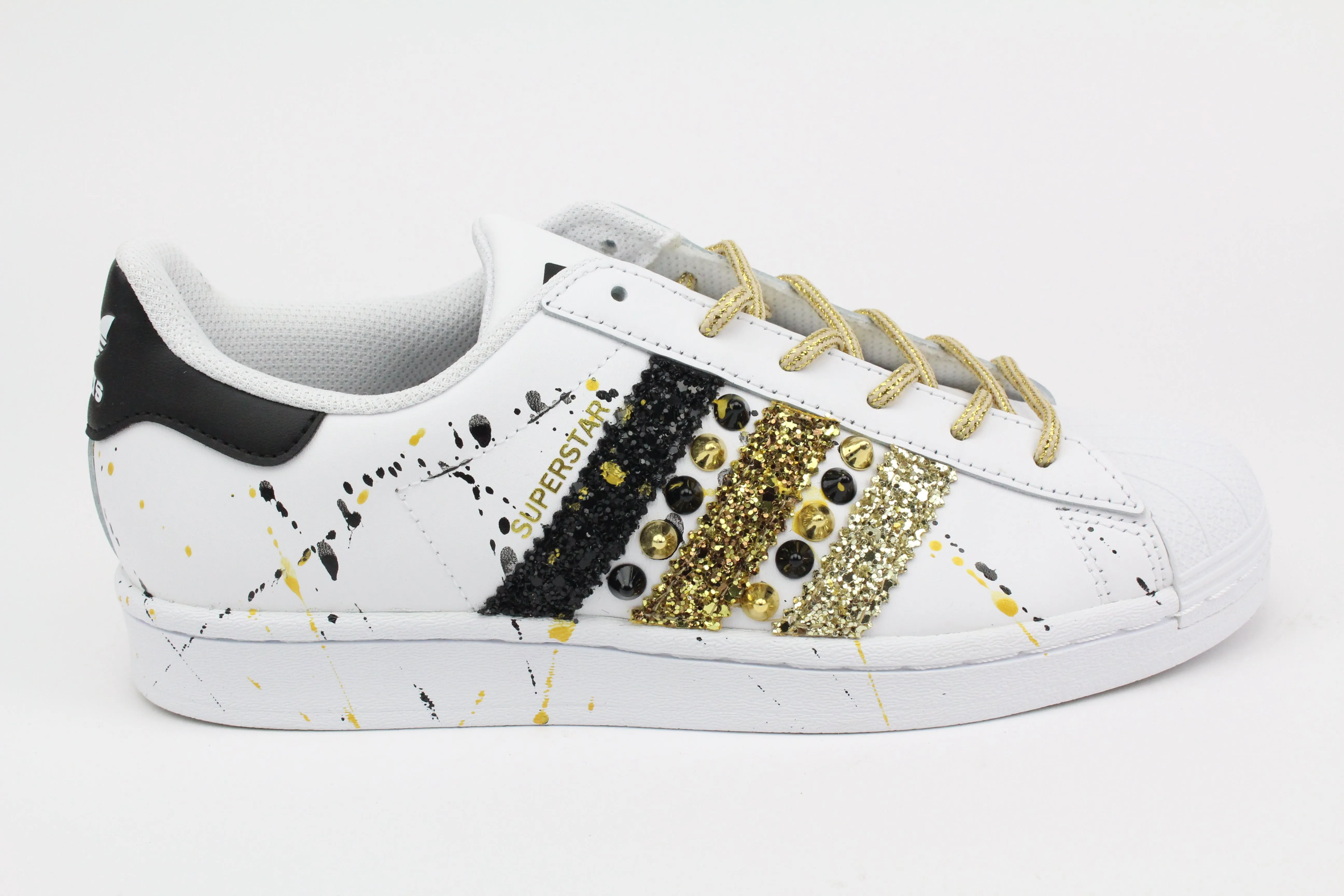 Simple Fit Adidas Superstar Glitter Borchie & Vernice Oro