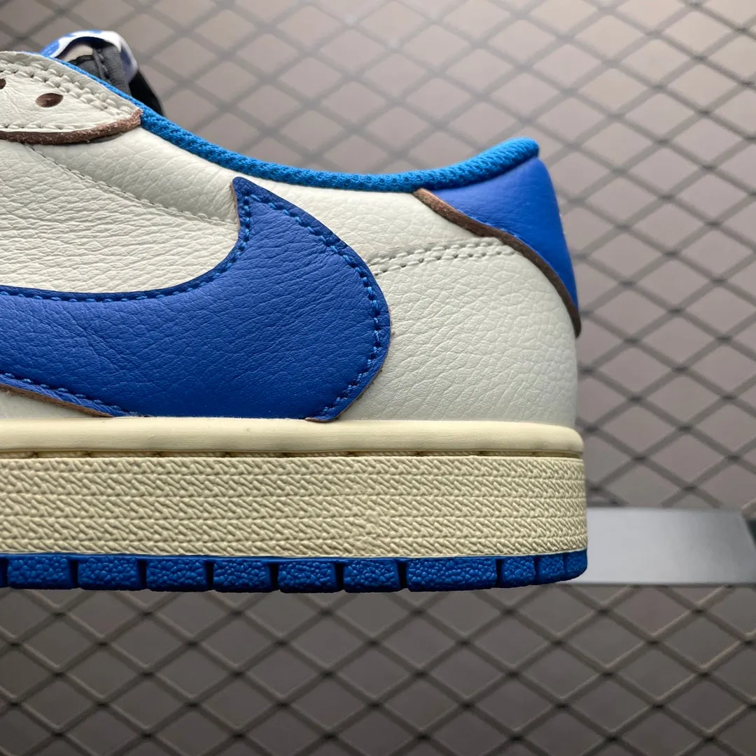 Sleek Edge AJ1 Low Travis Scott x Fragment Blue Sail 1.0