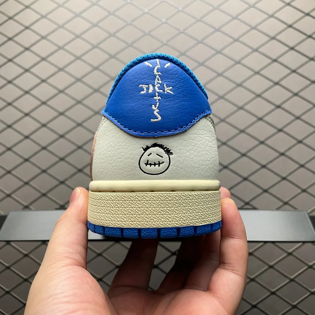 Sleek Edge AJ1 Low Travis Scott x Fragment Blue Sail 1.0