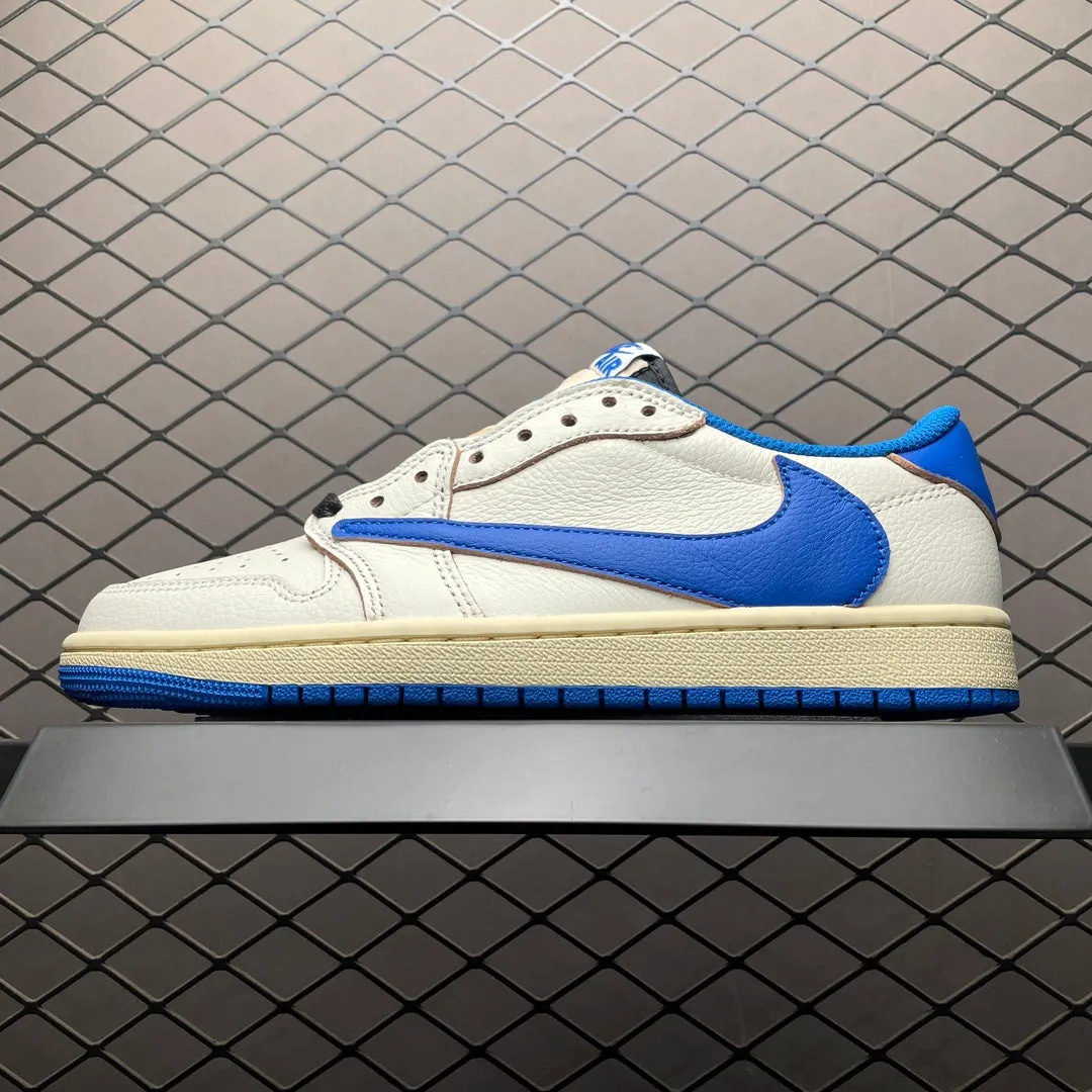 Sleek Edge AJ1 Low Travis Scott x Fragment Blue Sail 1.0