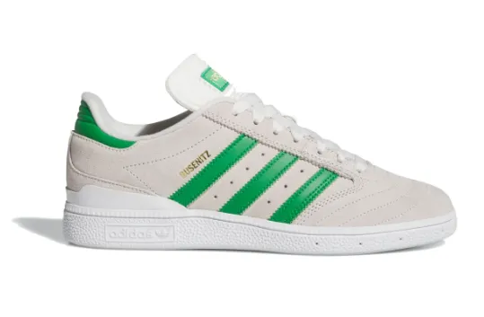Slim breathability Adidas Busenitz Shoe - Crystal White/Core Green/Gold