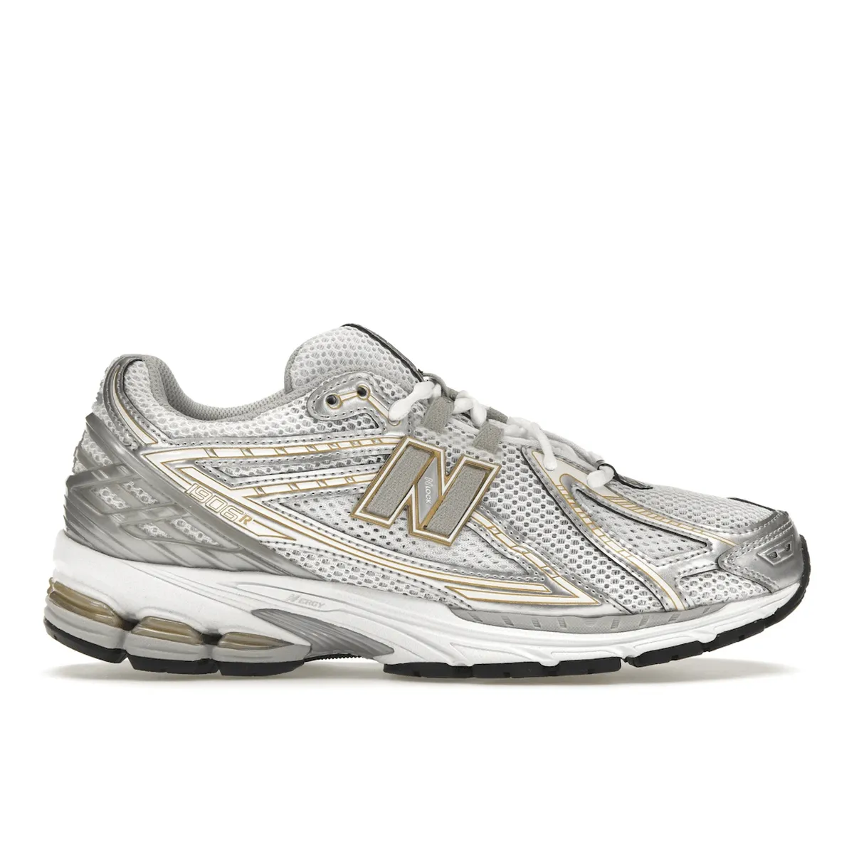 track running footwear reduced fatigue New Balance 1906R White Rain Cloud Silver Metallic