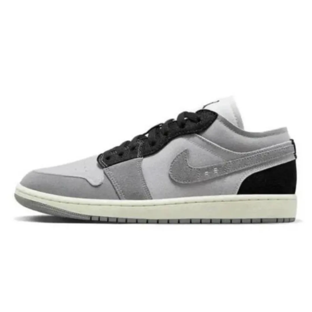 Smooth Fit Edge Air Jordan 1 Low SE Craft "Cement Grey /White /Sail "