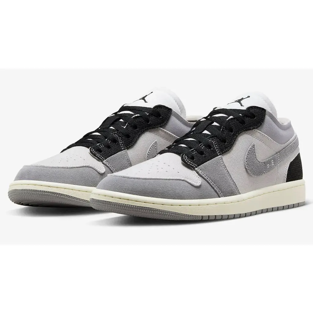 Smooth Fit Edge Air Jordan 1 Low SE Craft "Cement Grey /White /Sail "
