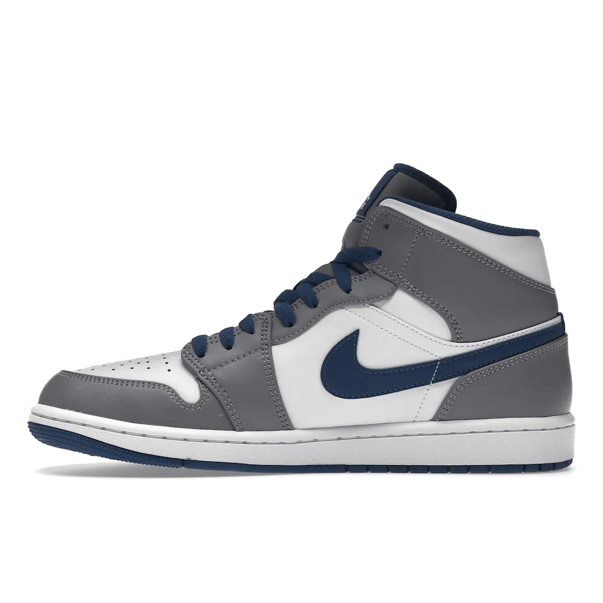 Smooth Sole Air Jordan 1 Mid True Blue Cement