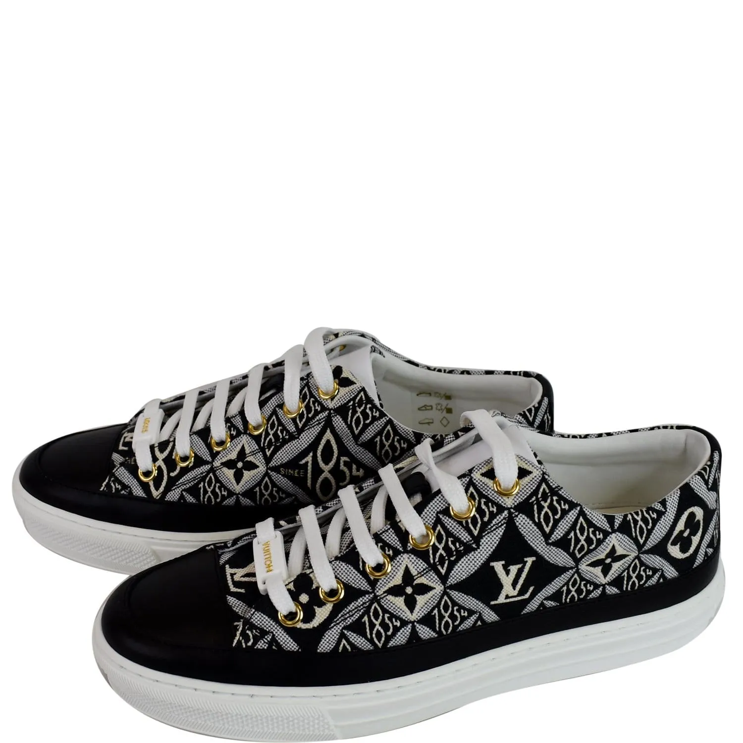 Smooth Step Tech LOUIS VUITTON Since 1854 Stellar Jacquard Leather Sneaker Grey Size 7.5