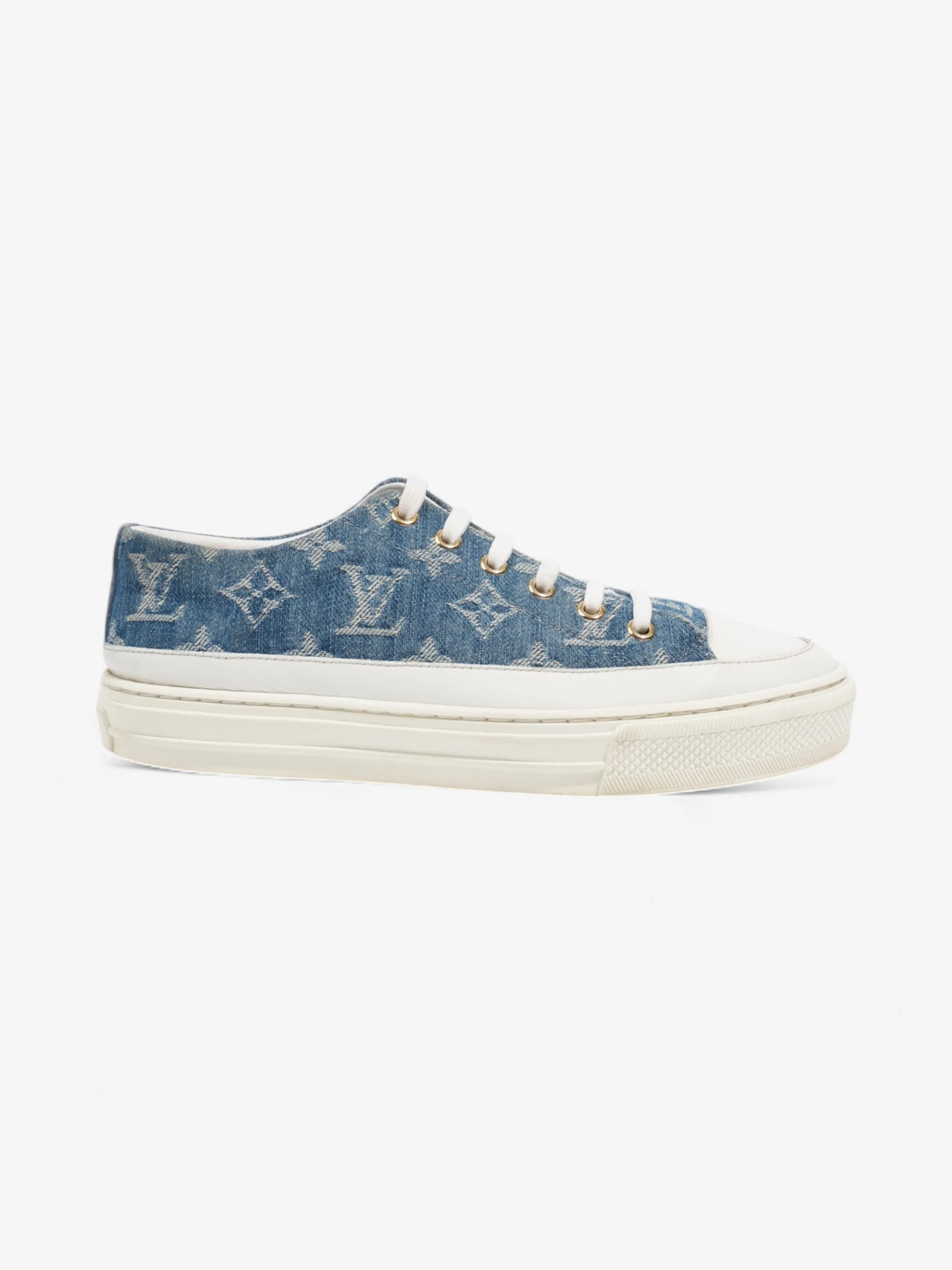 Smooth Walk Louis Vuitton Stellar Low Top Sneakers Denim Monogram / White Denim EU 36 UK 3