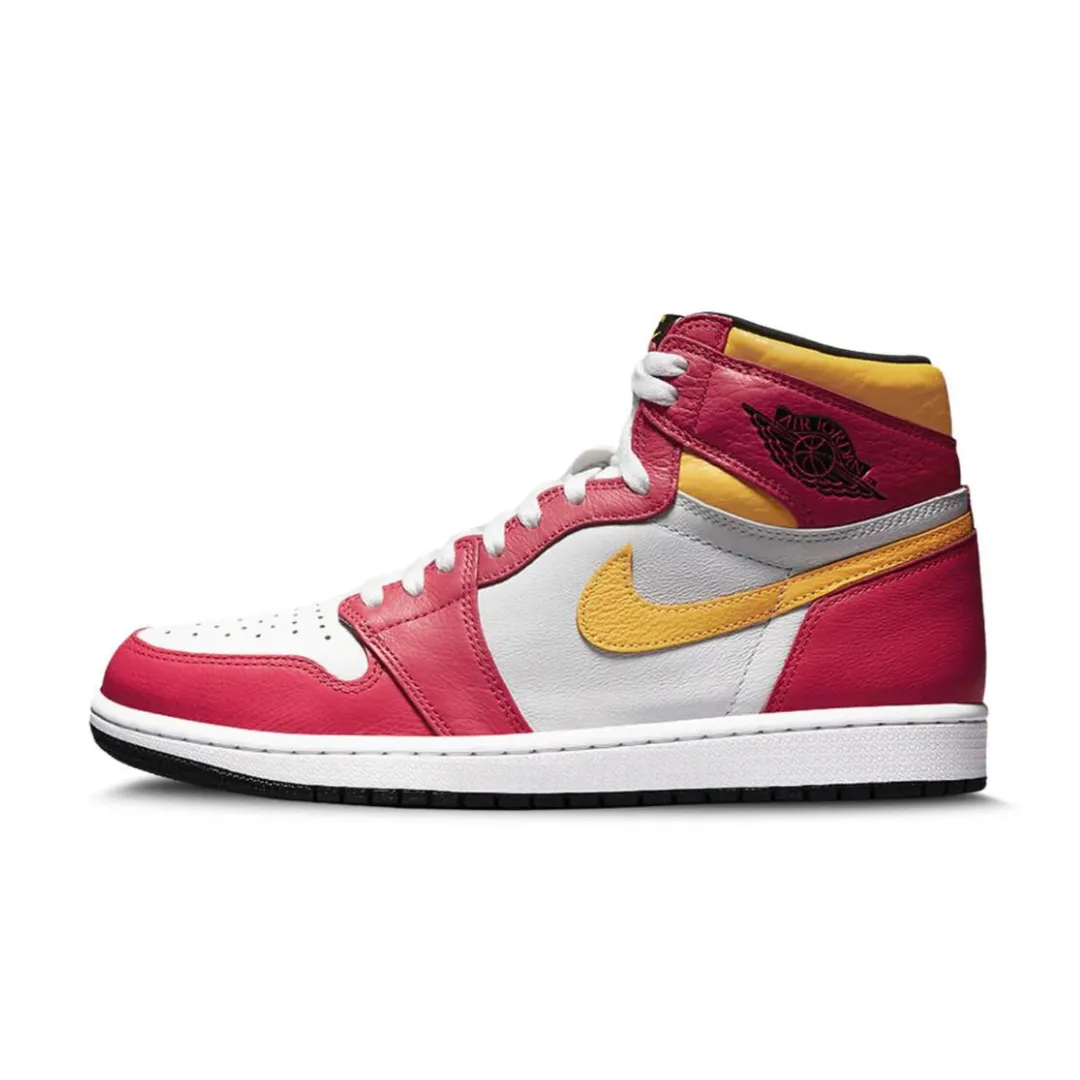 Nike Air Jordan 1 High Light Fusion Red Classy silhouette Neutral Tones