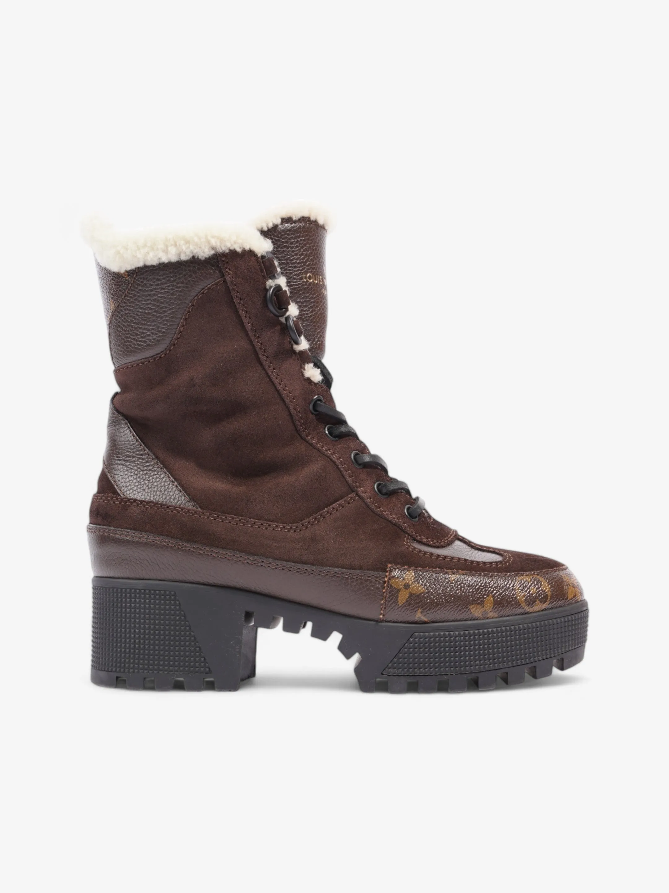 Soft Guard Louis Vuitton Laureate Platform Desert Boot Brown Suede EU 37 UK 4