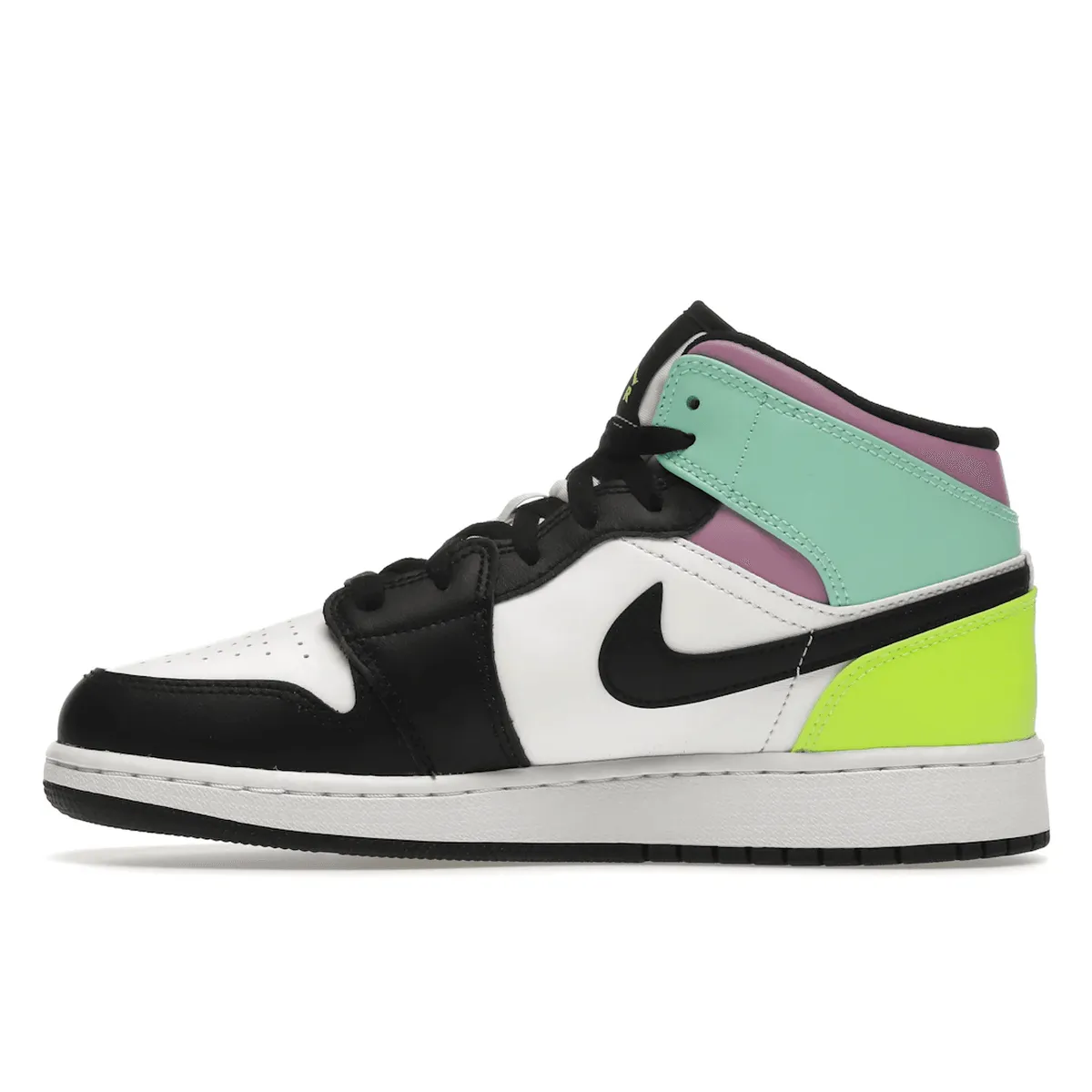 Soft Leather Air Jordan 1 Mid Pastel Black Toe