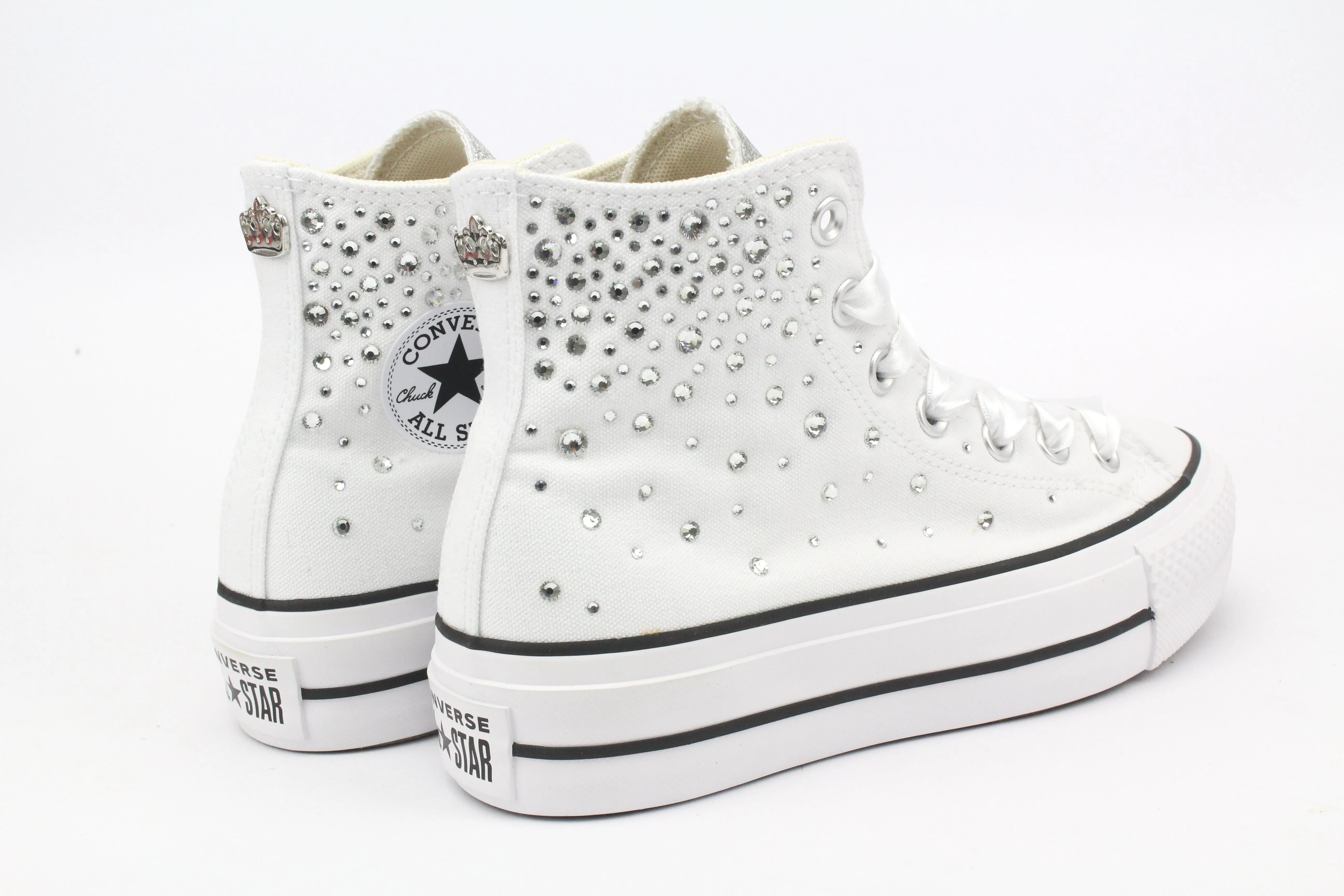Soft Motion Step-On Comfort Layer Converse All Star Platform White Strass Termo Cristal & Glitter