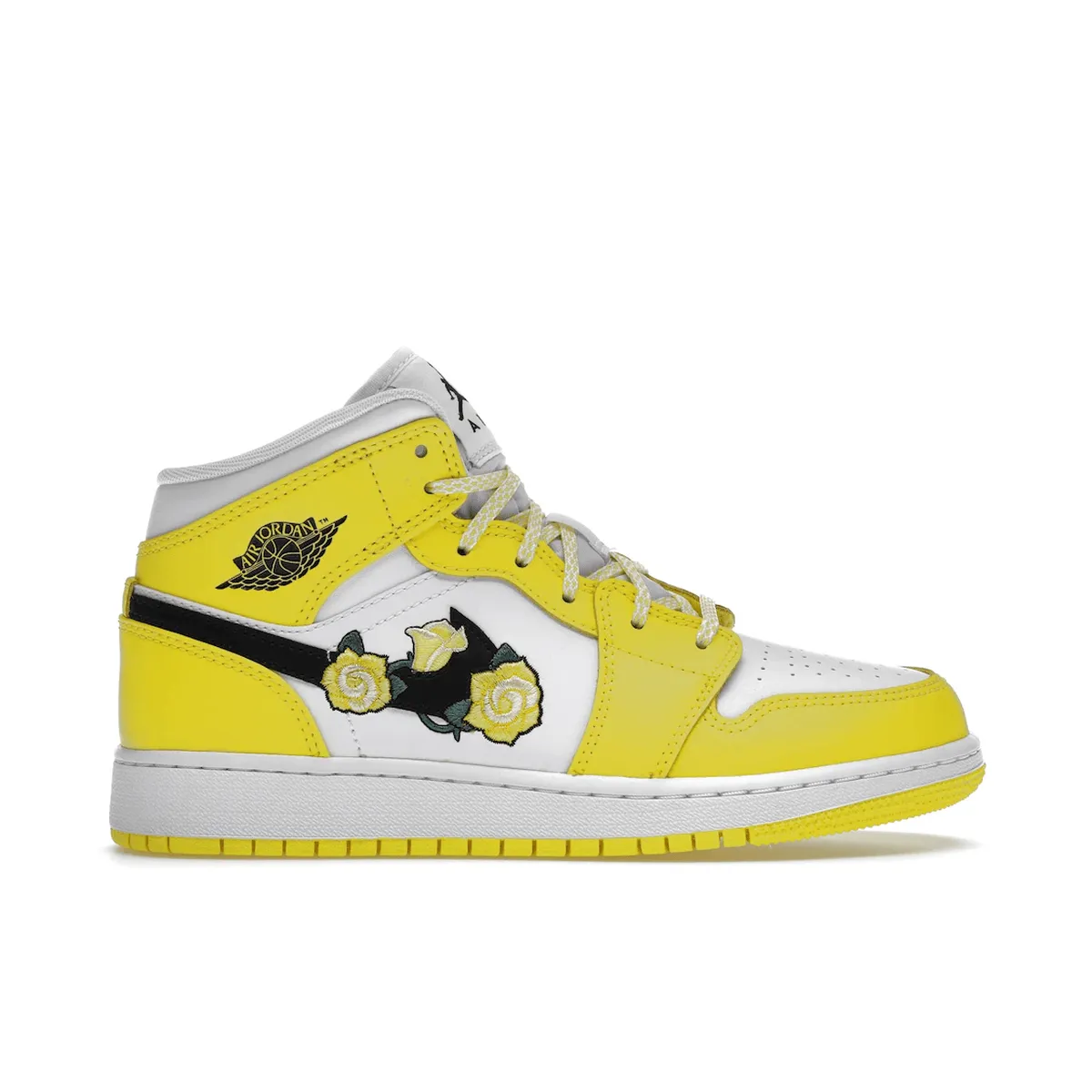 Practical High-Speed Performance Air Jordan 1 Mid Dynamic Yellow Floral