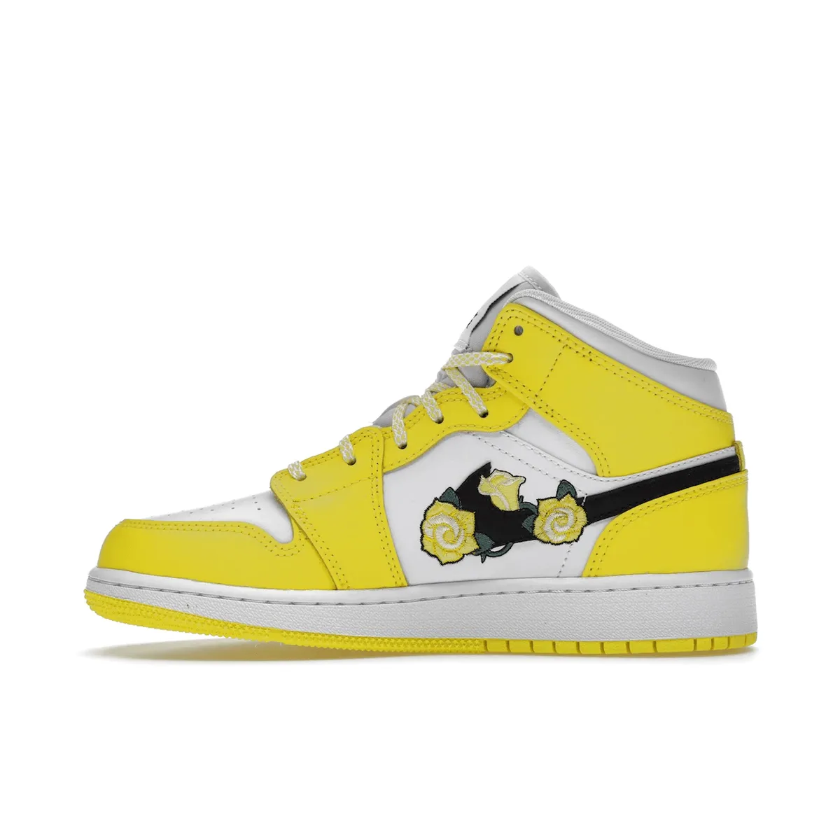Soft Soles Air Jordan 1 Mid Dynamic Yellow Floral