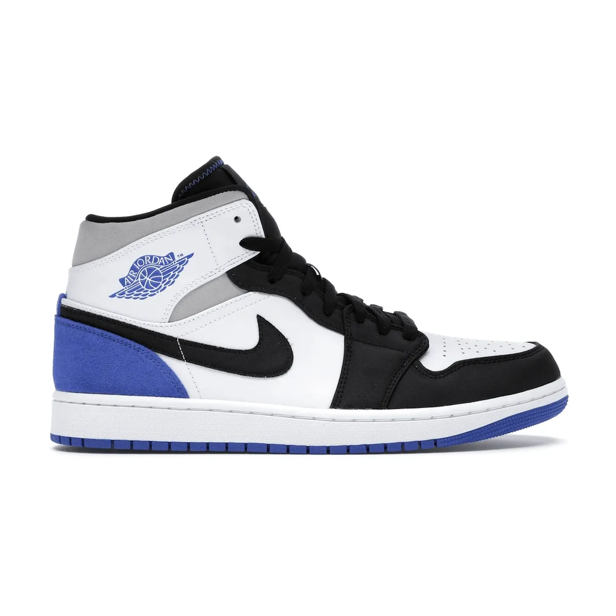 Air Jordan 1 Mid SE White Black Royal Grip Fit Mesh Upper