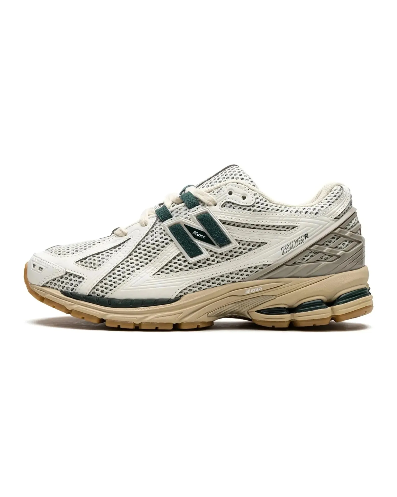 New Balance 1906R White Green Cream flared running wear