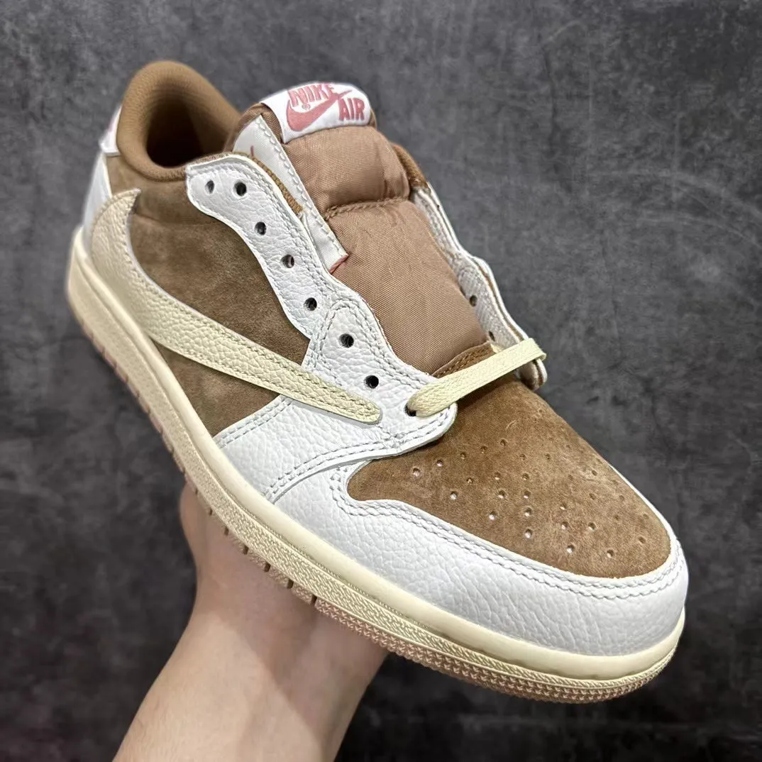 Step In Comfort AJ1 Low Travis Scott Pink Mocha