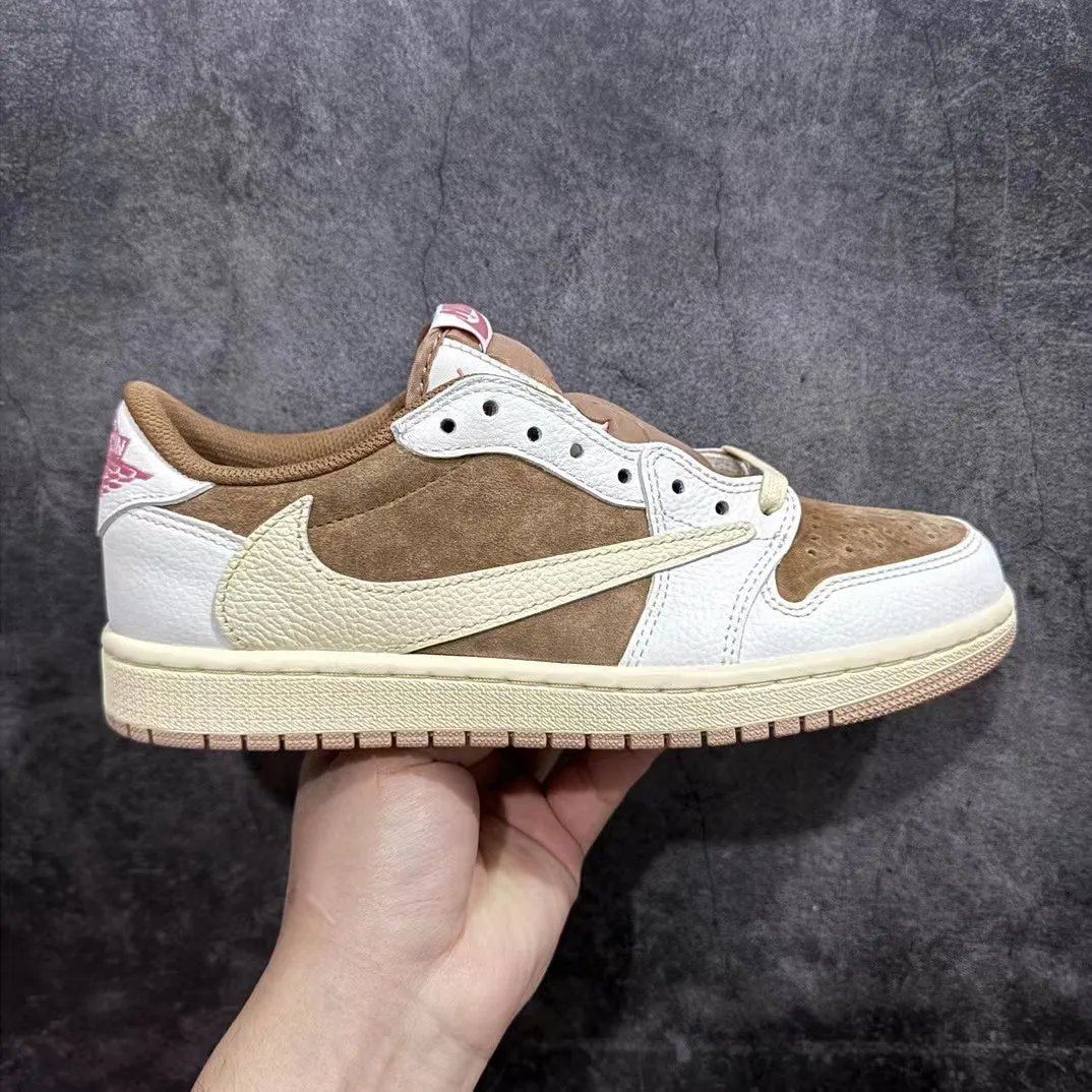 Step In Comfort AJ1 Low Travis Scott Pink Mocha