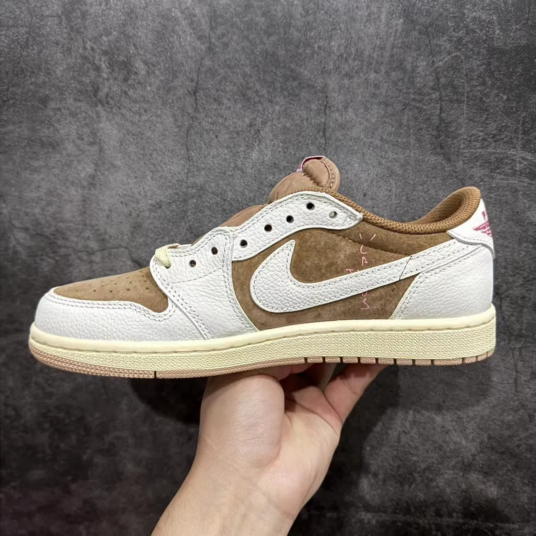 Step In Comfort AJ1 Low Travis Scott Pink Mocha