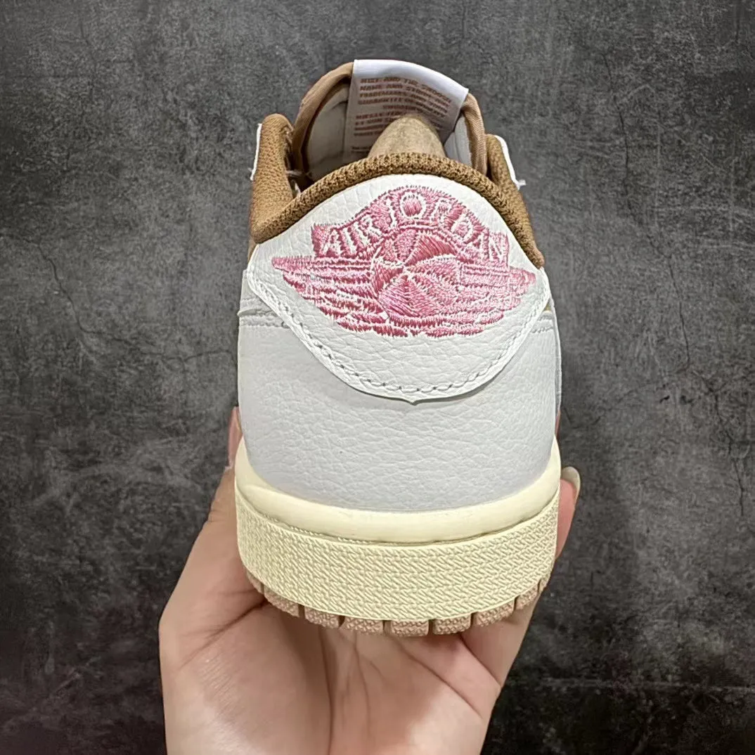Step In Comfort AJ1 Low Travis Scott Pink Mocha