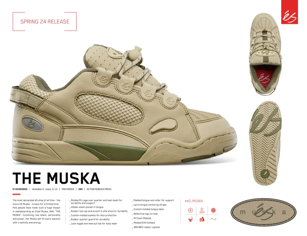 street-ready s Muska Shoe - Tan/Green