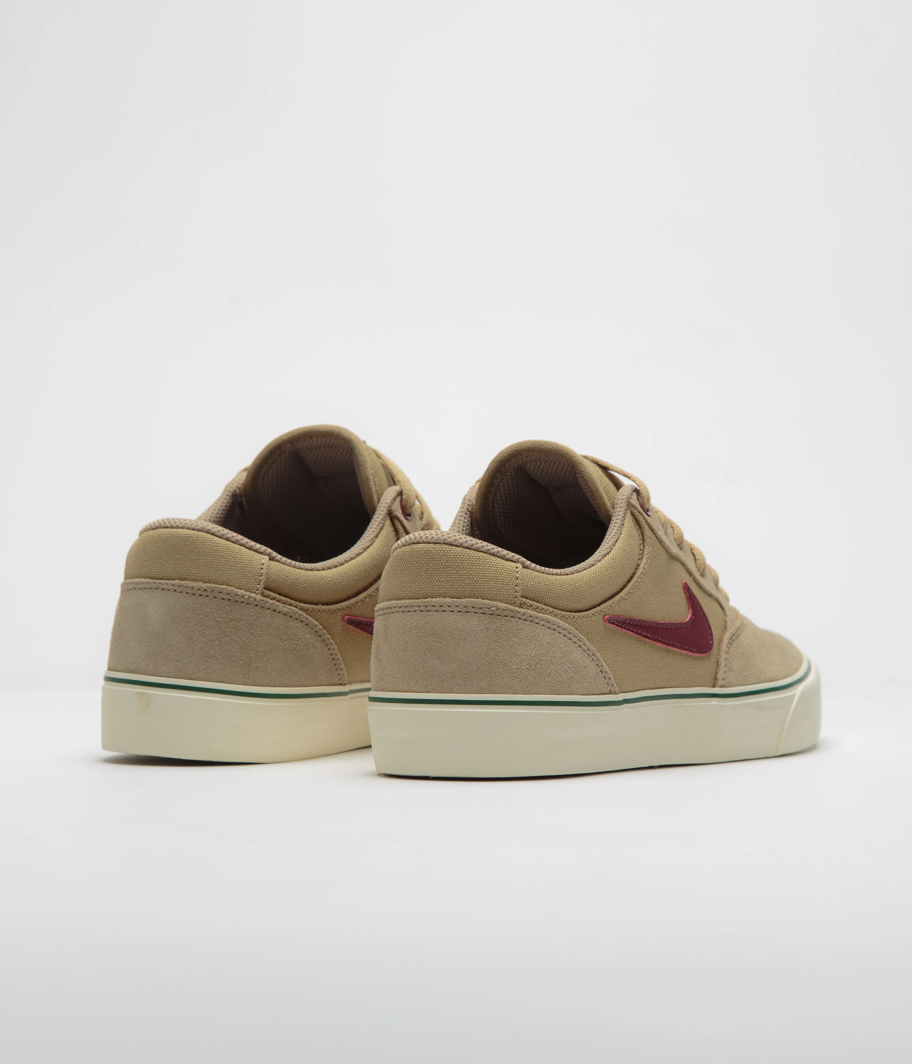 Nike SB Chron 2 Shoes in Parachute Beige and Dark Team Red