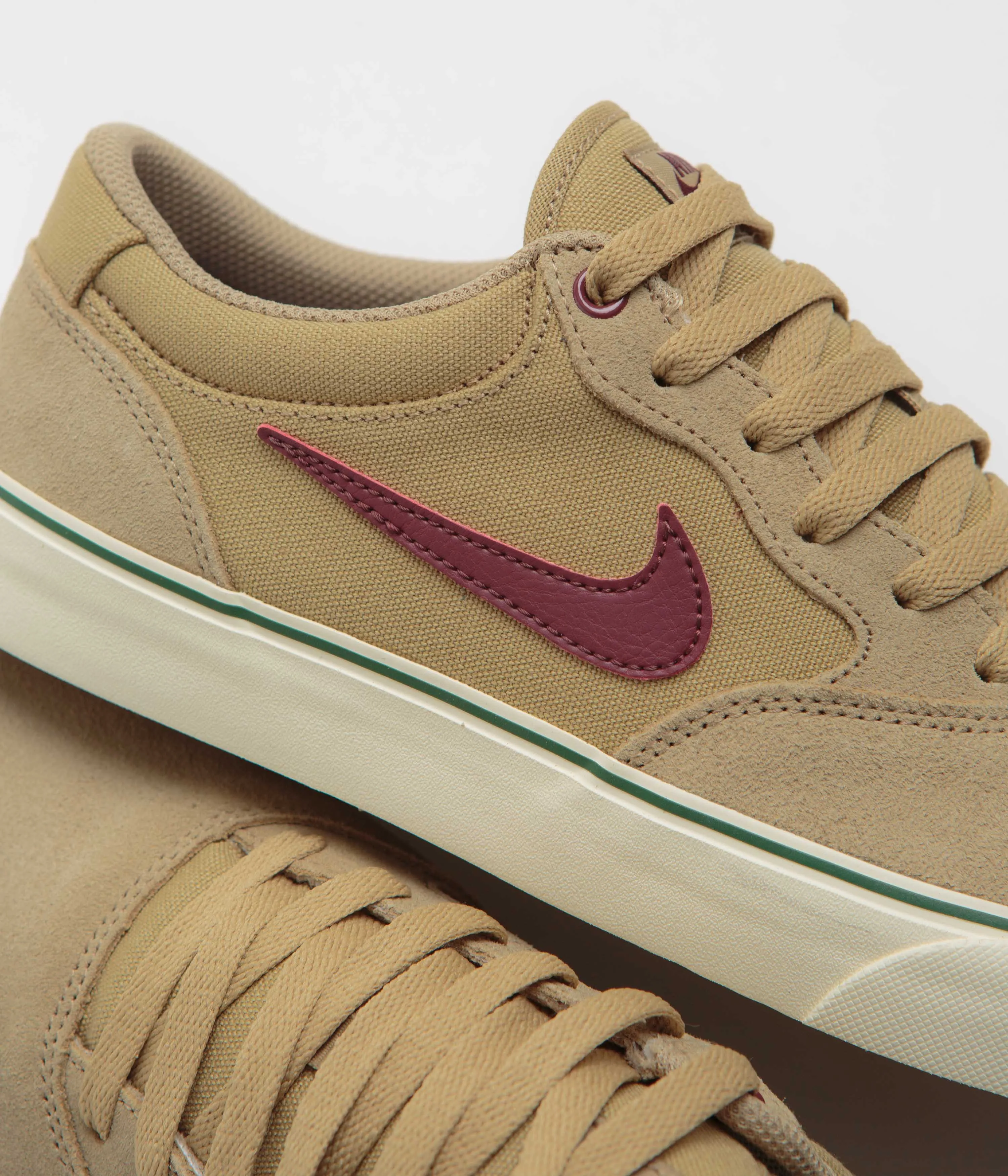 Nike SB Chron 2 Shoes in Parachute Beige and Dark Team Red