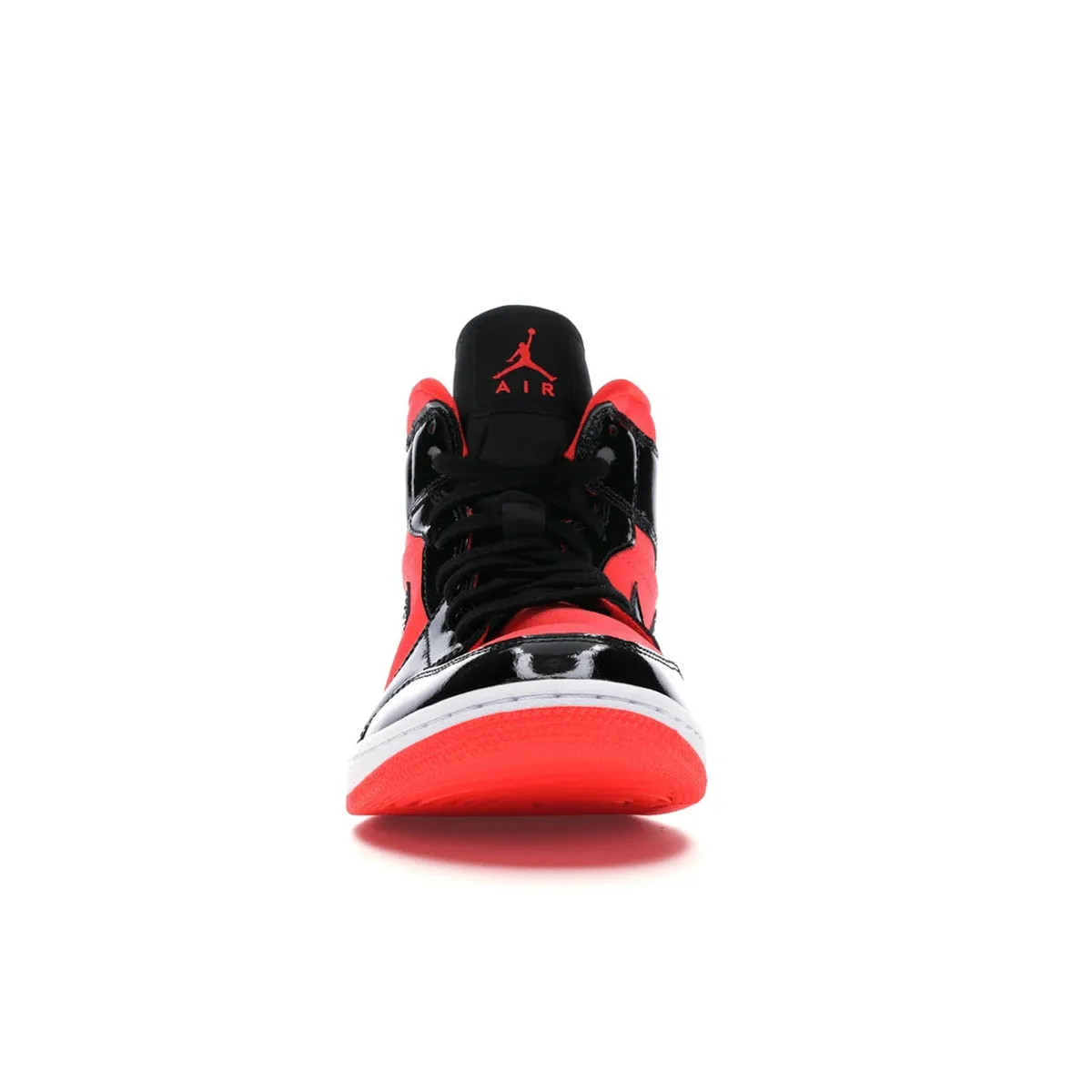 Stretchable Fabric Air Jordan 1 Mid Hot Punch Black