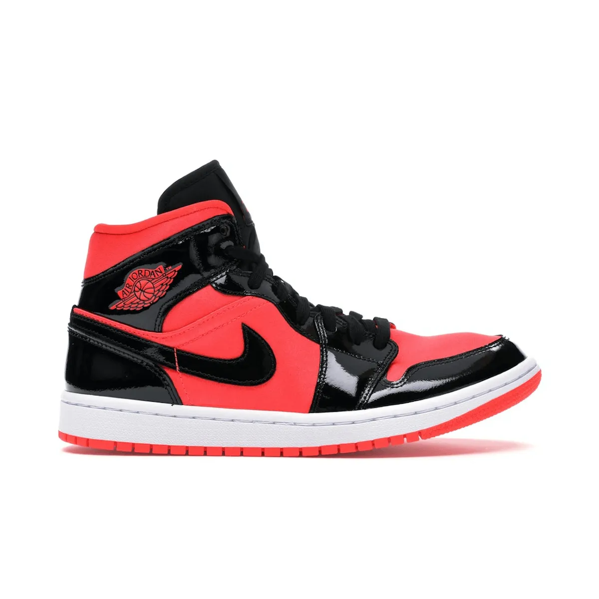 Air Jordan 1 Mid Hot Punch Black Durable Sole Cushioned Sole