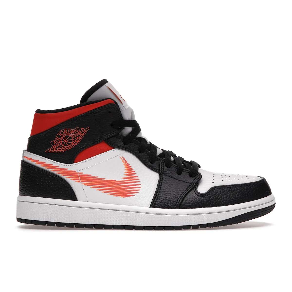 Stretchy Material Air Jordan 1 Mid Zig Zag Swoosh Orange